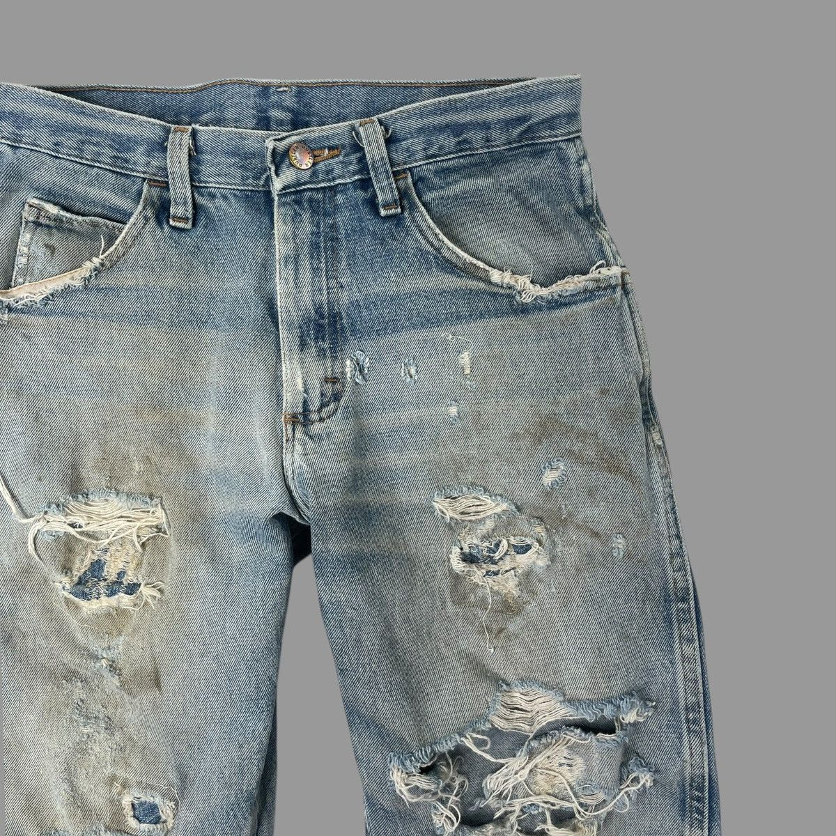 Vintage Vintage 90s mud wash distressed denim Size US 29 - 4 Thumbnail