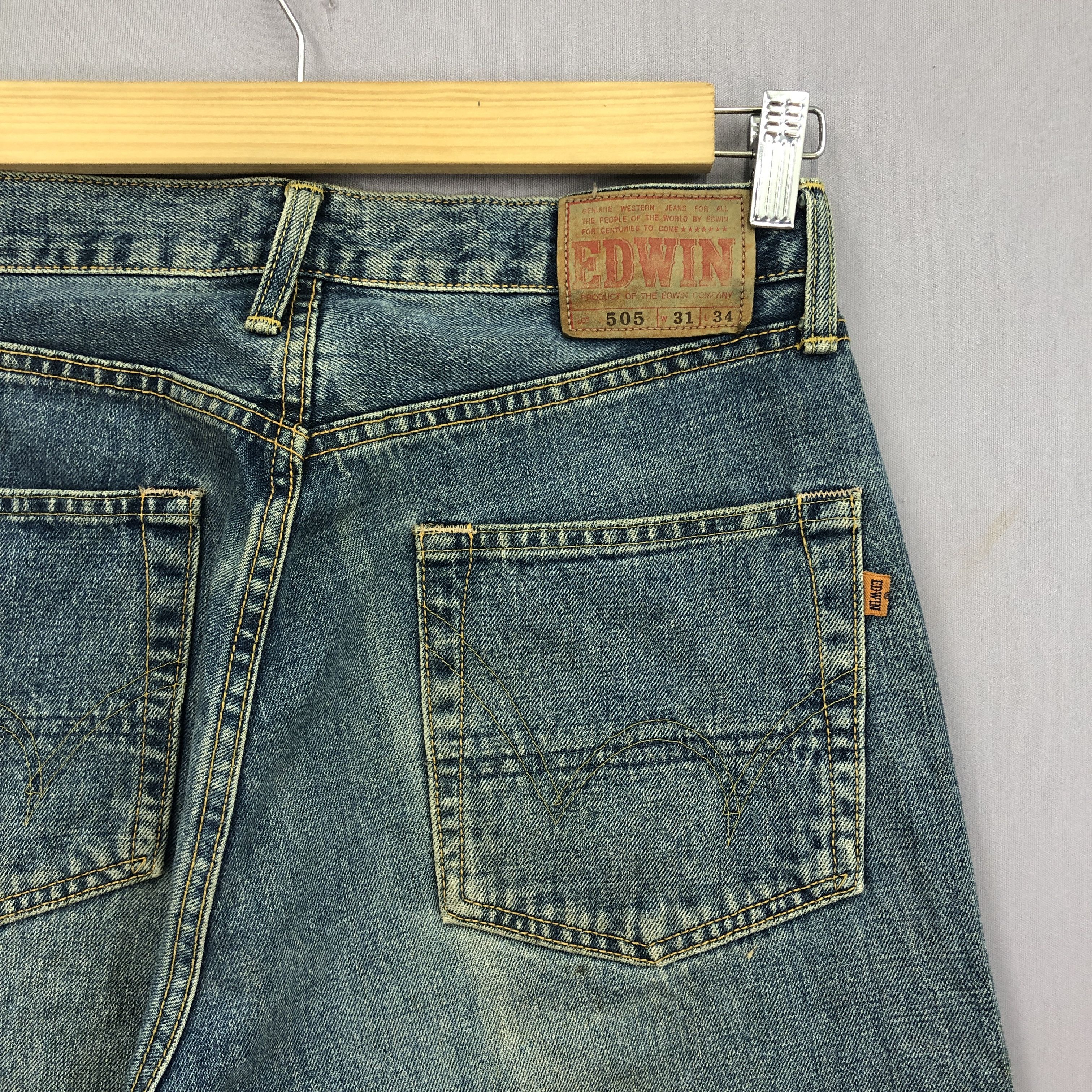 Japanese Brand Vintage Y2K Japanese Selvedge Jeans Stone Wash Redline Denim Size 28" / US 6 / IT 42 - 5 Thumbnail