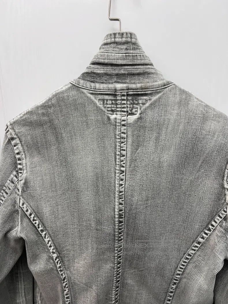 Julius Julius Water-washed distressed stand-up collar biker denim Size US XL / EU 56 / 4 - 6 Thumbnail