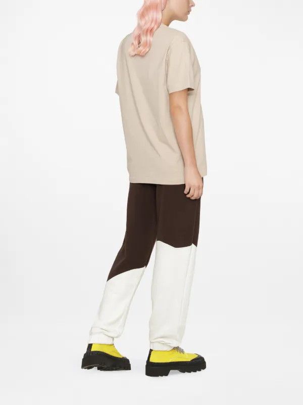 Off-White o1gr1nt0125 Floral Embroidered Logo Casual T-Shirt in Beige Size XS / US 0-2 / IT 36-38 - 3 Thumbnail