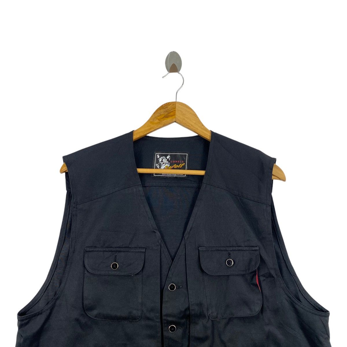 Japanese Brand LONELY WOLF Japanese Brand Multi Pockets Black Vest Jacket Size US XXL / EU 58 / 5 - 2 Thumbnail