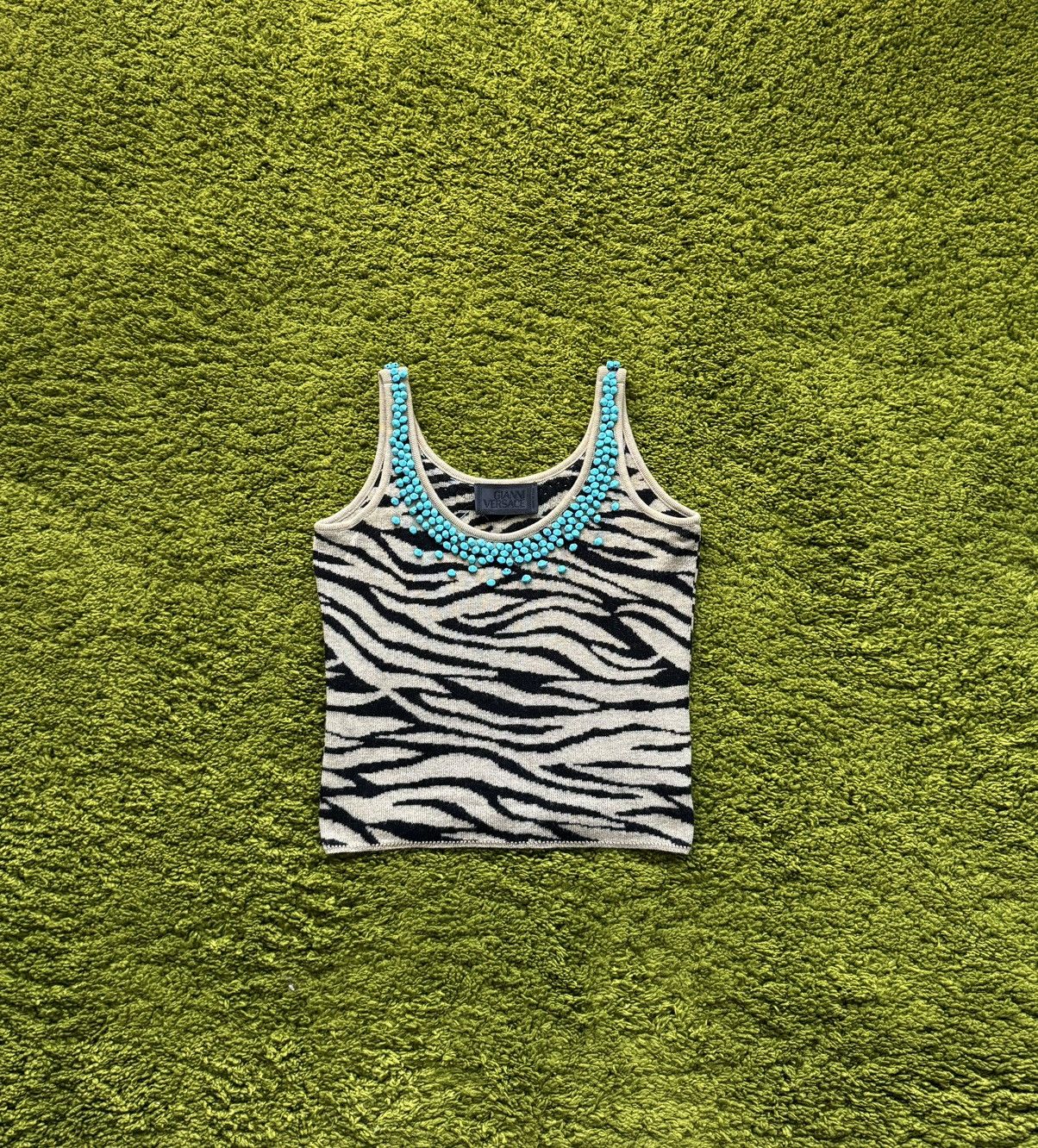 Designer × Versace Gianni Versace 90s archive vtg animal pattern wool tank top Size M / US 6-8 / IT 42-44 - 1 Thumbnail