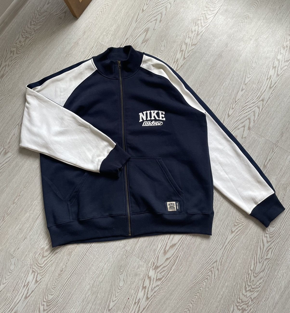 Nike × Vintage Vintage Nike Athletic Logo cotton jacket size xxl Size US XXL / EU 58 / 5 - 4 Thumbnail