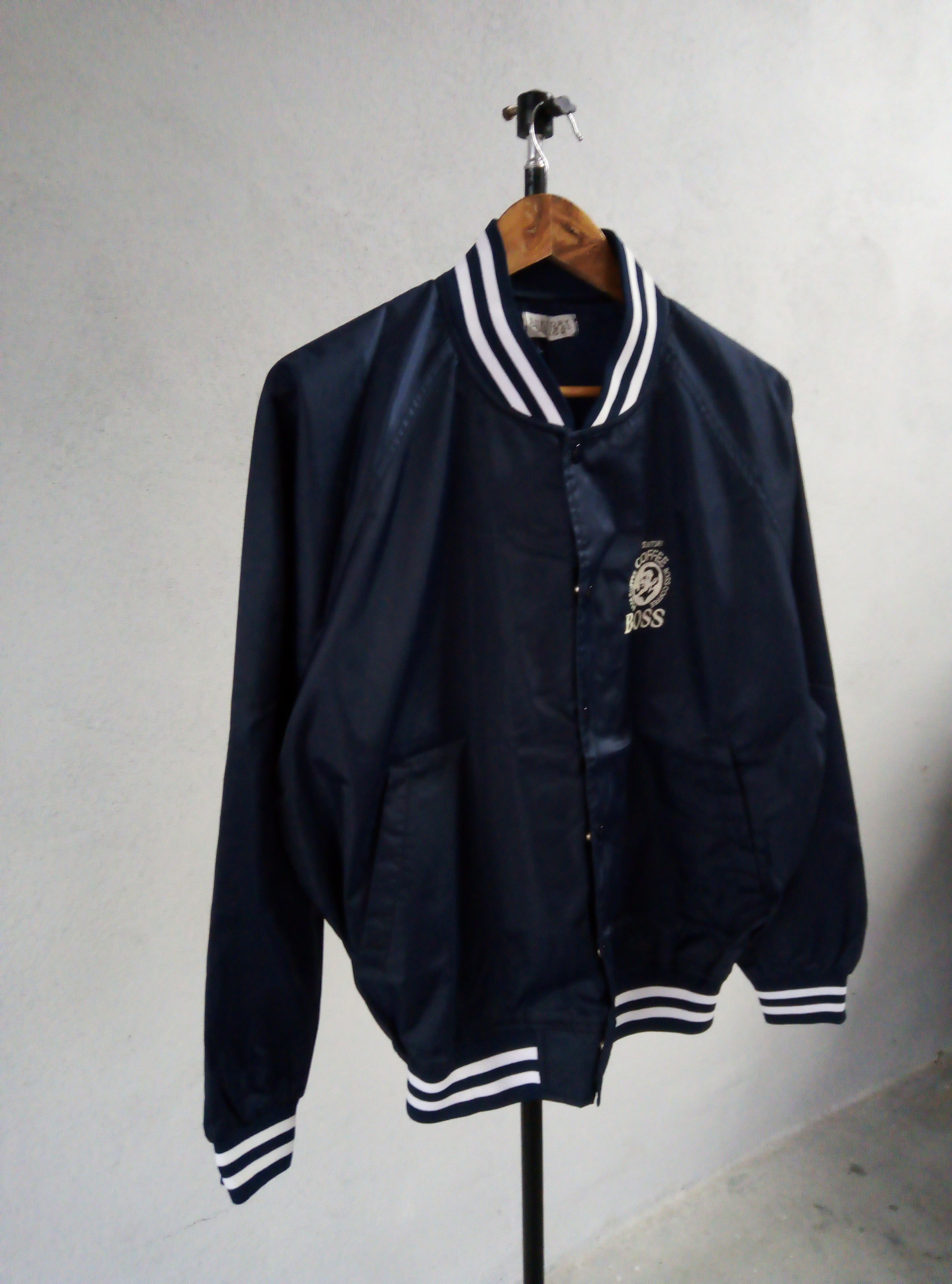 Vintage Suntory boss coffee varsity bomber jacket Size US L / EU 52-54 / 3 - 3 Thumbnail