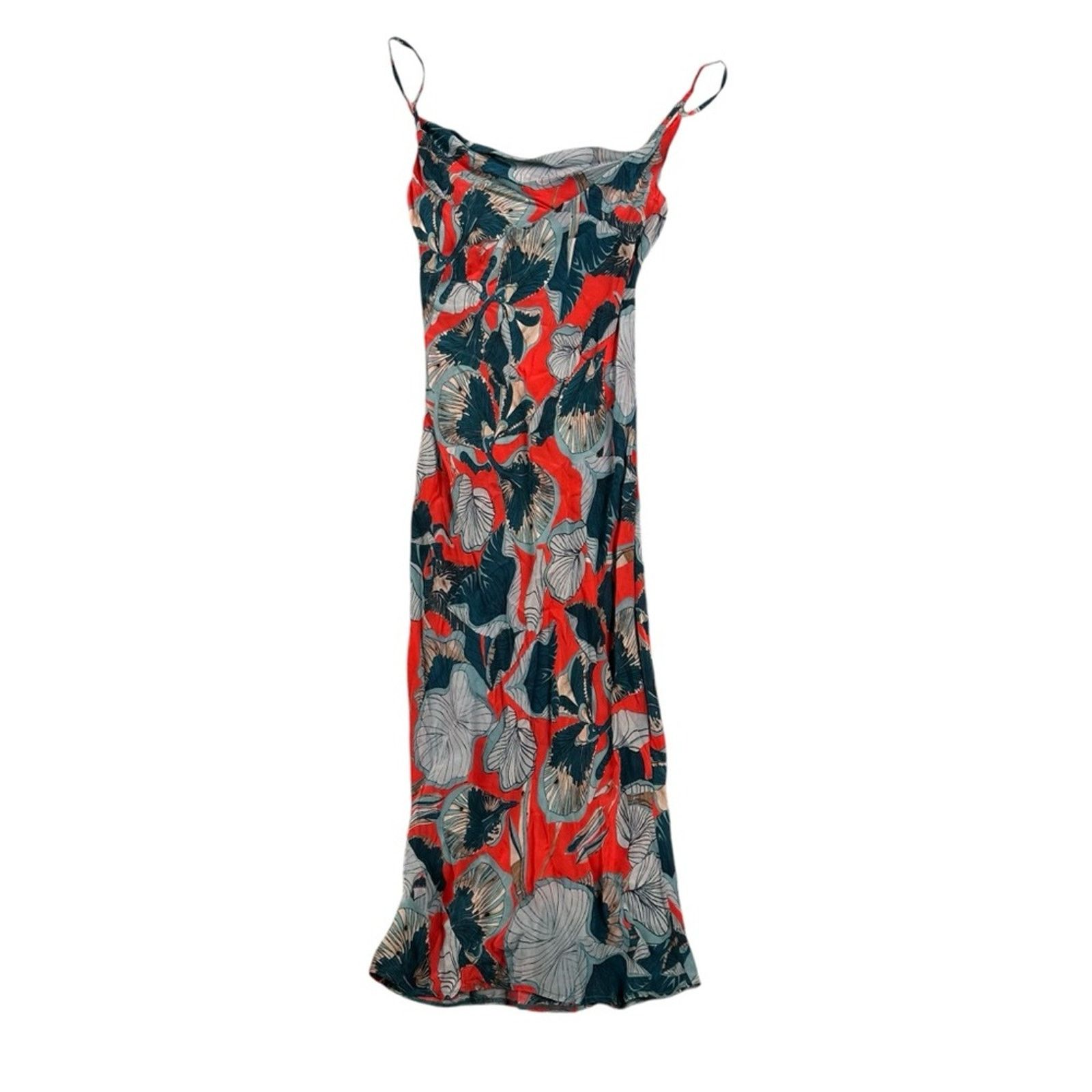 Anthropologie Anthropologie Monstera Slip Dress by Bl-nk London – Red/Blue Size S / US 4 / IT 40 - 5 Thumbnail