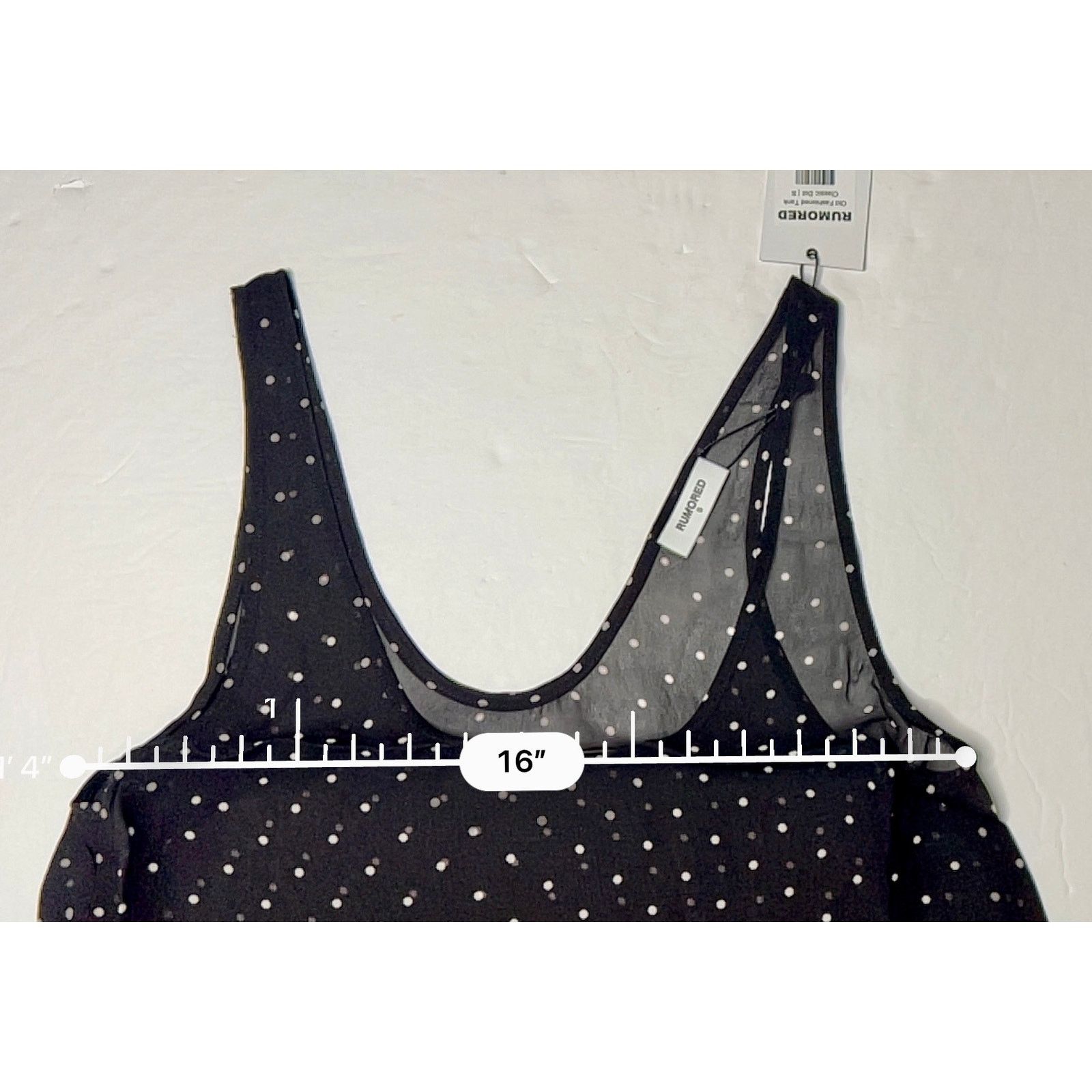 Other Rumored Old Fashion Classic Dot Tank Top SMALL Black Indie Size S / US 4 / IT 40 - 4 Thumbnail