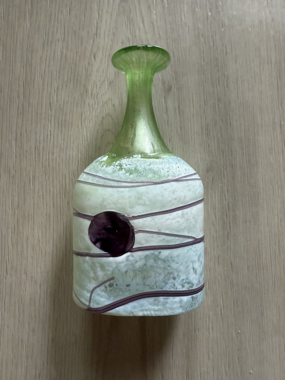 Vintage Mini Green Galaxy Kosta Boda Art Glass Vase Handmade Signed Size ONE SIZE - 2 Thumbnail