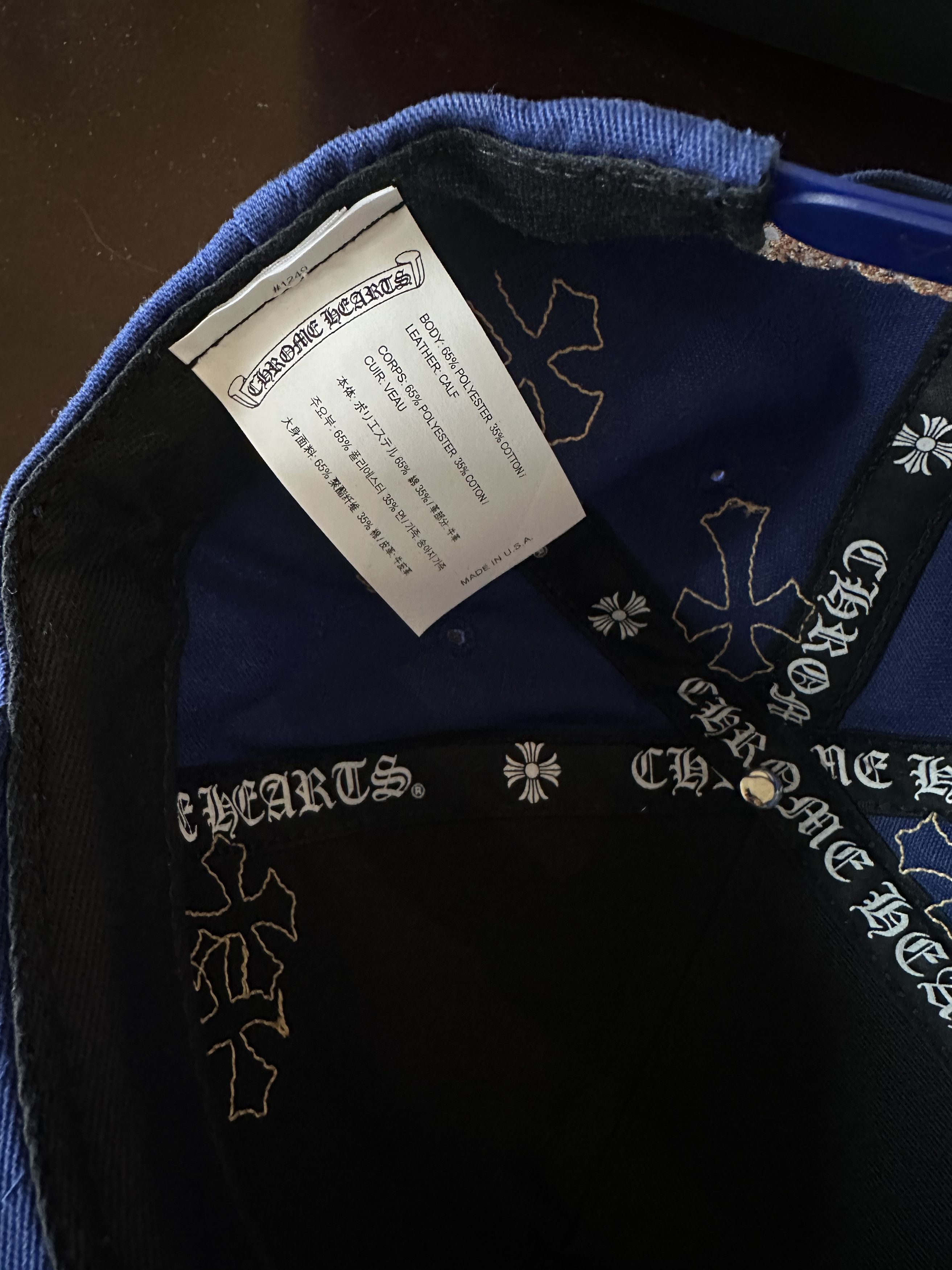 Chrome Hearts CH Patchwork Cross Blue & Yellow Trucker Hat Size ONE SIZE - 5 Thumbnail