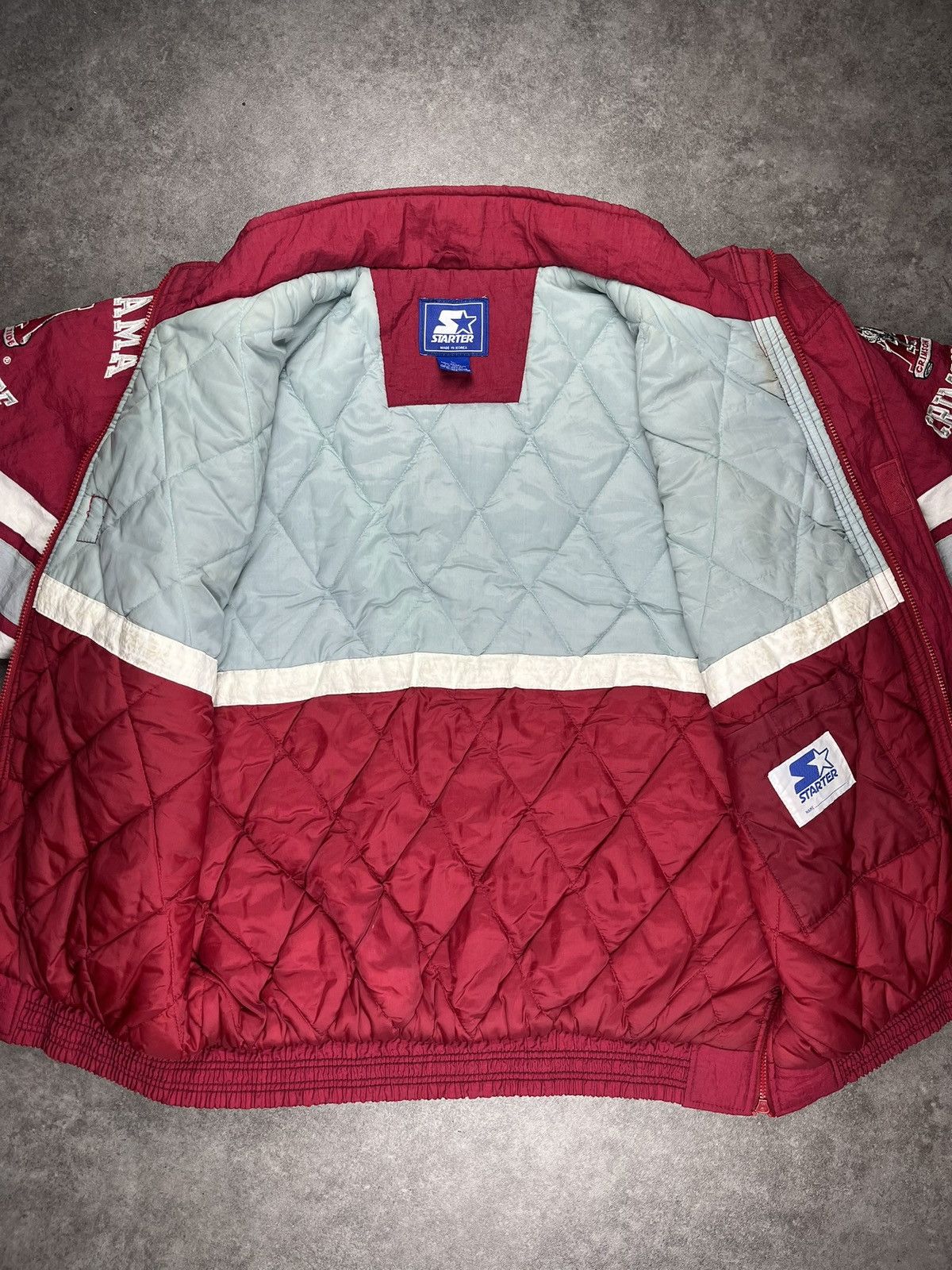 Starter Starter Alabama Tide Football College Jacke - Rot - Vintage Size US L / EU 52-54 / 3 - 4 Thumbnail