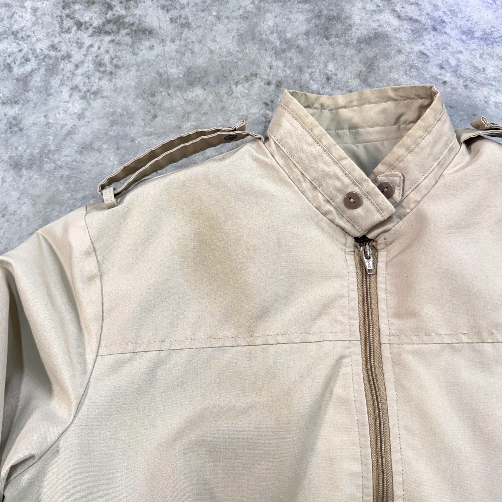 Epaulet VINTAGE Cal Craft Jacket Mens M Beige Faux Fur Lined Full Zip Epaulet USA 80s Bomber Shirt Mens Size US M / EU 48-50 / 2 - 3 Thumbnail