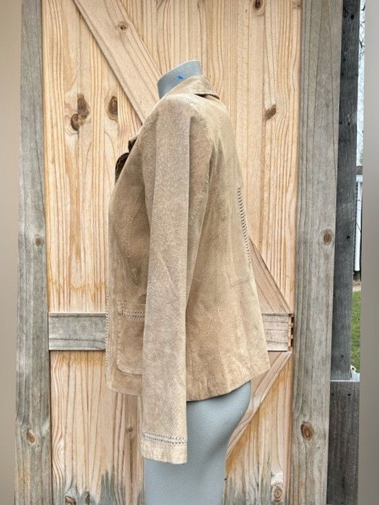 Other Vintage 90s BT Limited Short Tan Suede Zip Jacket~L~ Size L / US 10 / IT 46 - 4 Thumbnail