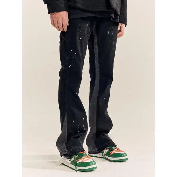 Japanese Brand VIBE Vintage high street washed and inked baggy jeans Size US 34 / EU 50 - 5 Thumbnail