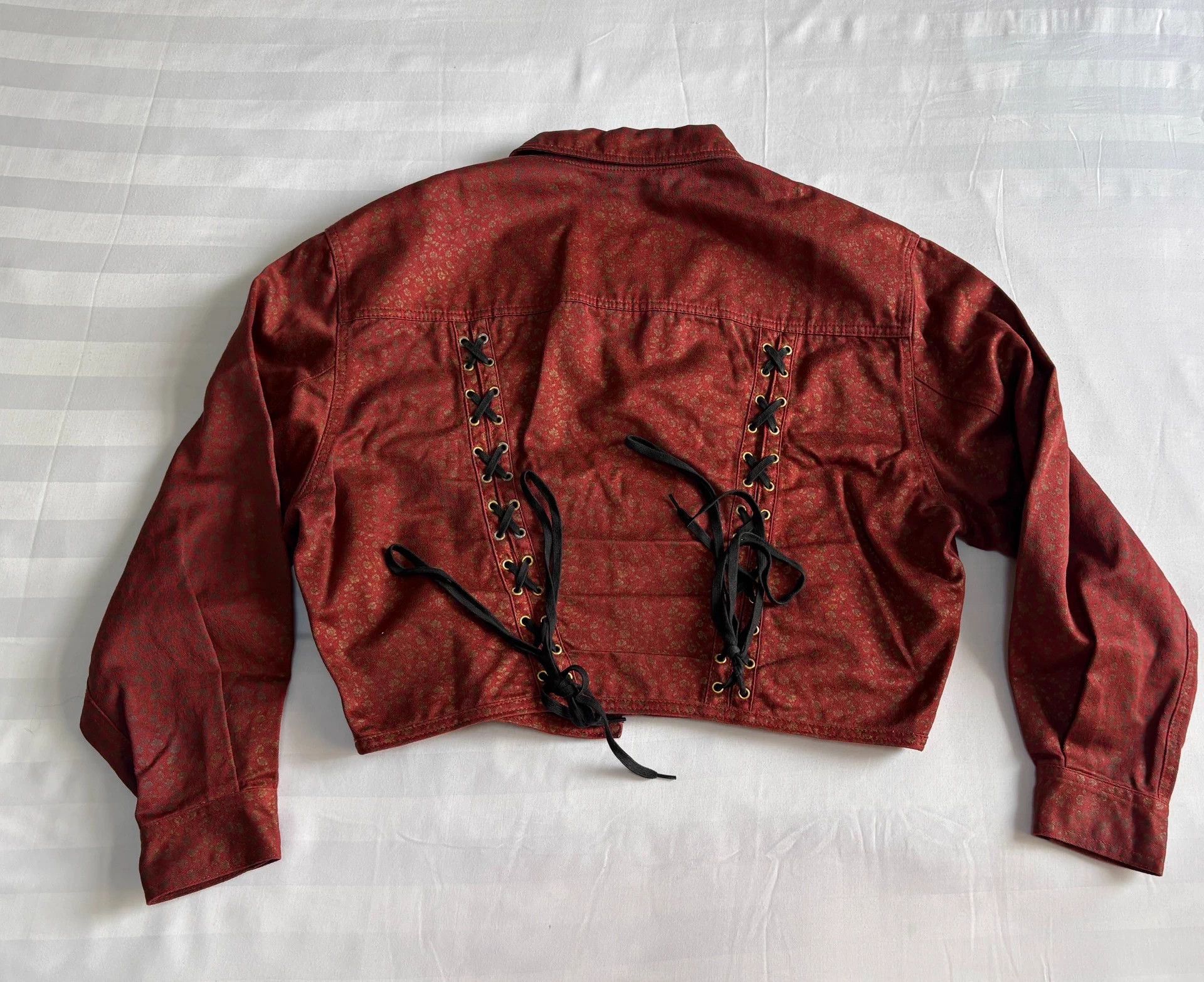 Jean Paul Gaultier JPG Vtg Flower Strap Corset Back Short Wide Jkt Size M / US 6-8 / IT 42-44 - 2 Thumbnail
