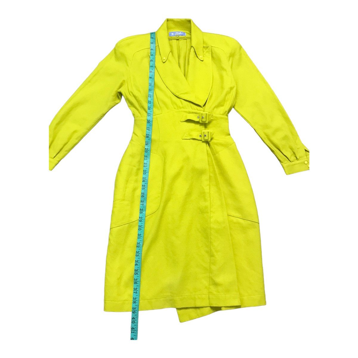 Mugler × Thierry Mugler × Vintage Thierry Mungler Wool Lime Green Dress Size ONE SIZE - 6 Thumbnail