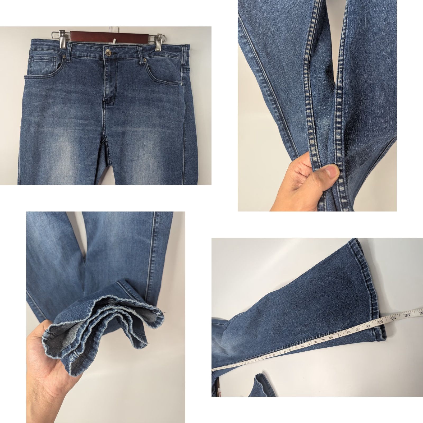 CO Cowgirl Tuff Co Jeans Womens 35x35 Faithful Natural Waist Western Distressed Jeans Size 24" / US 00 / IT 34 - 8 Thumbnail