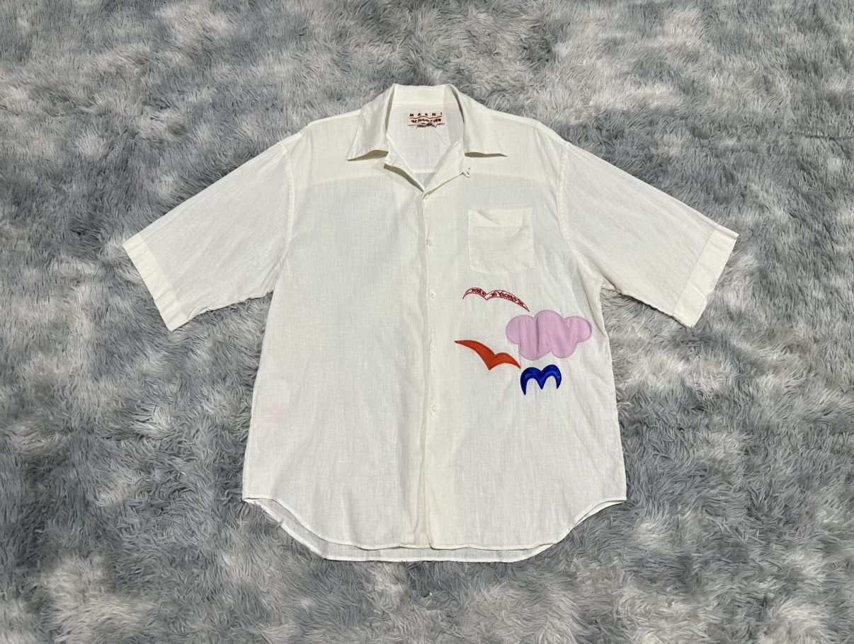 Marni × No Vacancy Inn 🔥Marni x No Vacancy Inn Linen Shirt In Limestone Size US XL / EU 56 / 4 - 1 Thumbnail