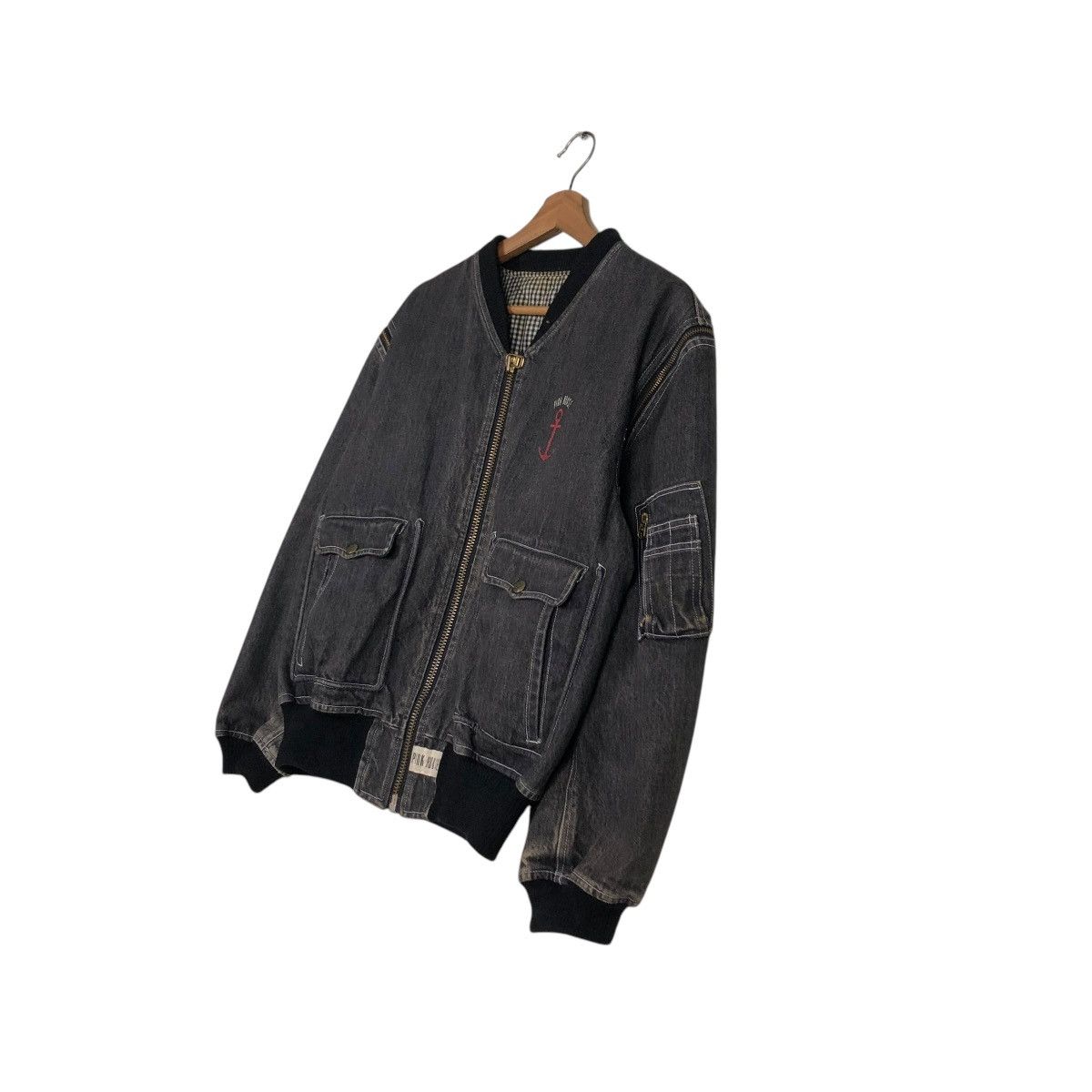 Japanese Brand 🔥VINTAGE DENIM BOMBER JACKET PINK HOUSE ISSEY MIYAKE Size US M / EU 48-50 / 2 - 4 Thumbnail