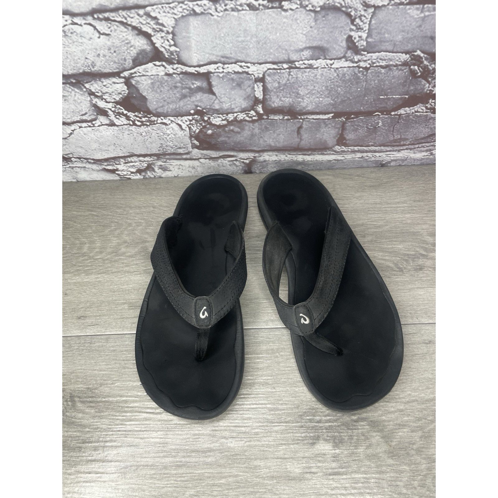 Olukai Olukai Ohana Black Synthetic Flip Flop Thong Beach Sandals W Size US 8 / IT 38 - 11 Thumbnail