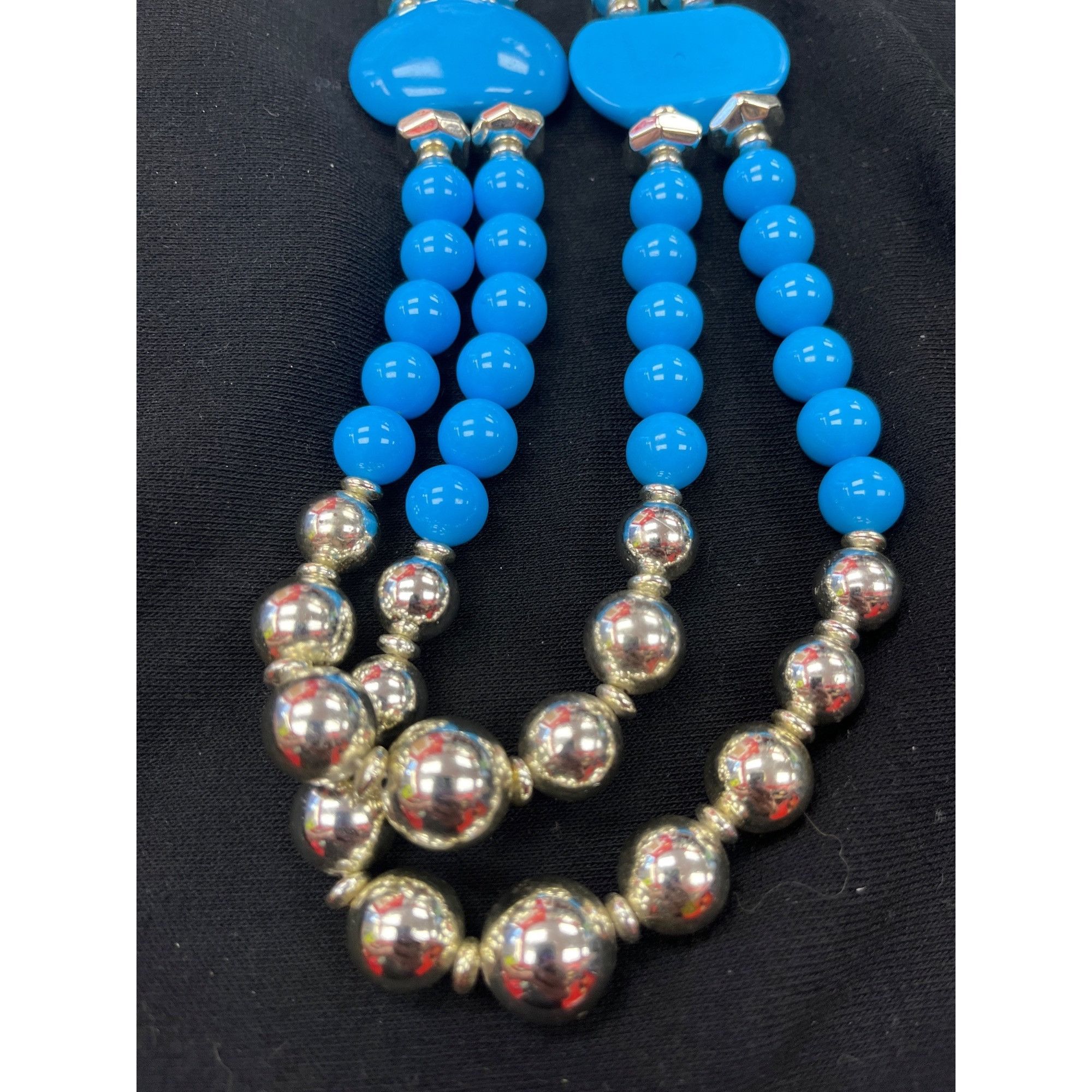 Other Lucite Genuine wms blue silver 14" beaded necklace SKU 9843 Size ONE SIZE - 8 Thumbnail