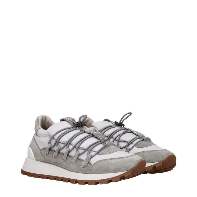 Brunello Cucinelli ob1o1e1024 Fabric Sneakers in Grey Size US 8 / IT 38 - 2 Thumbnail