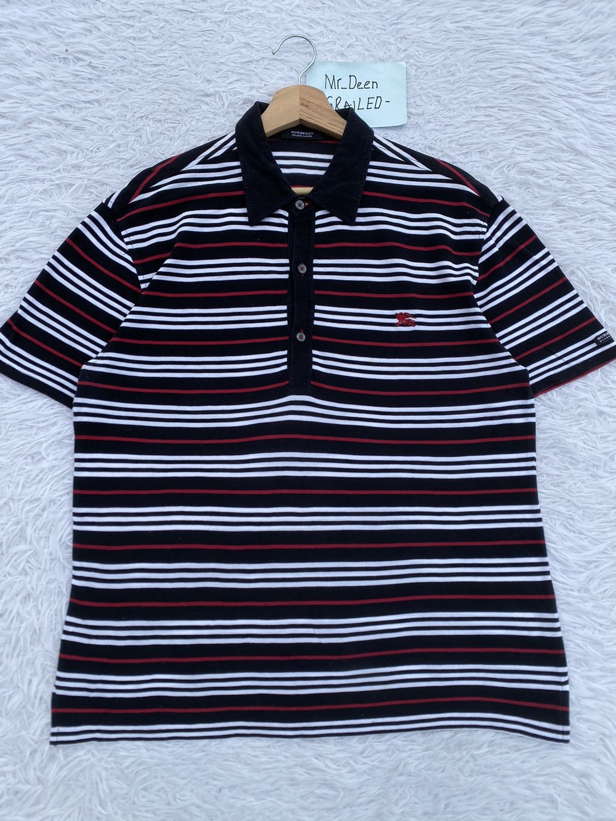 Burberry Rare Vintage Burberry Black Label Stripes Polo Tee Size US M / EU 48-50 / 2 - 5 Thumbnail