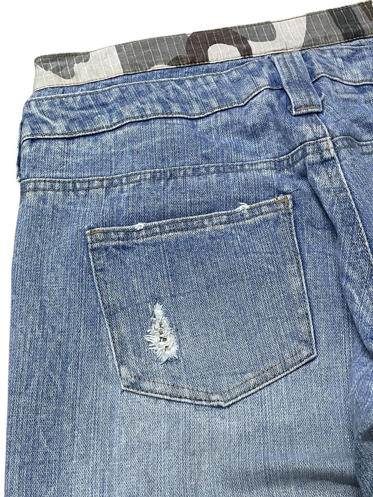 GOSTAR DE FUGA × Hysteric Glamour Daily Topics Japan Double Waist Camo Distressed Jeans Size US 30 / EU 46 - 19 Thumbnail