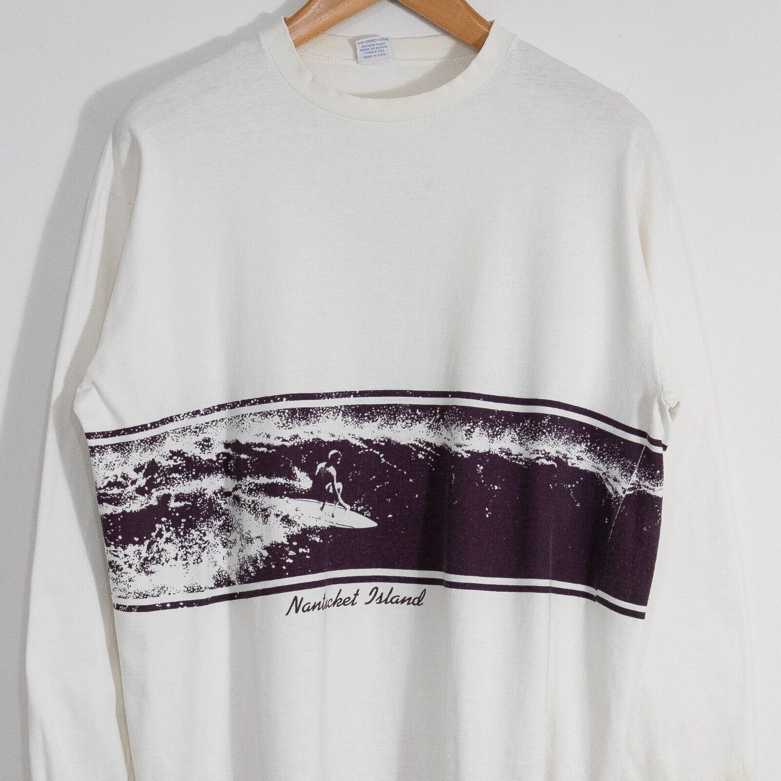 Vintage Vintage 90s Nantucket Surf T Shirt XL Long Sleeve Distressed Size US XL / EU 56 / 4 - 2 Thumbnail