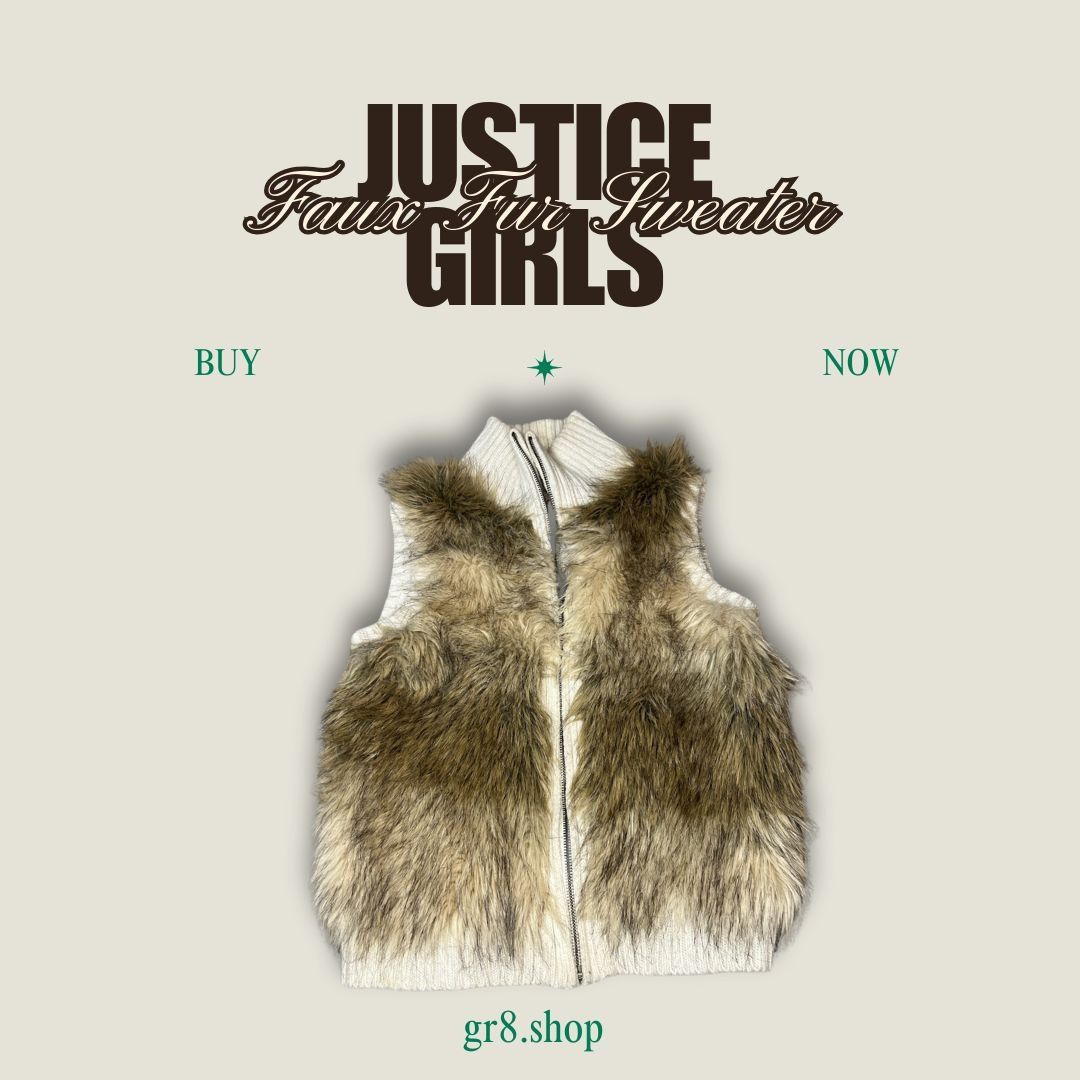 Other Justice Girls Faux Fur Vest Sweater Size 14 Acrylic/Polyeste Size ONE SIZE - 1 Thumbnail