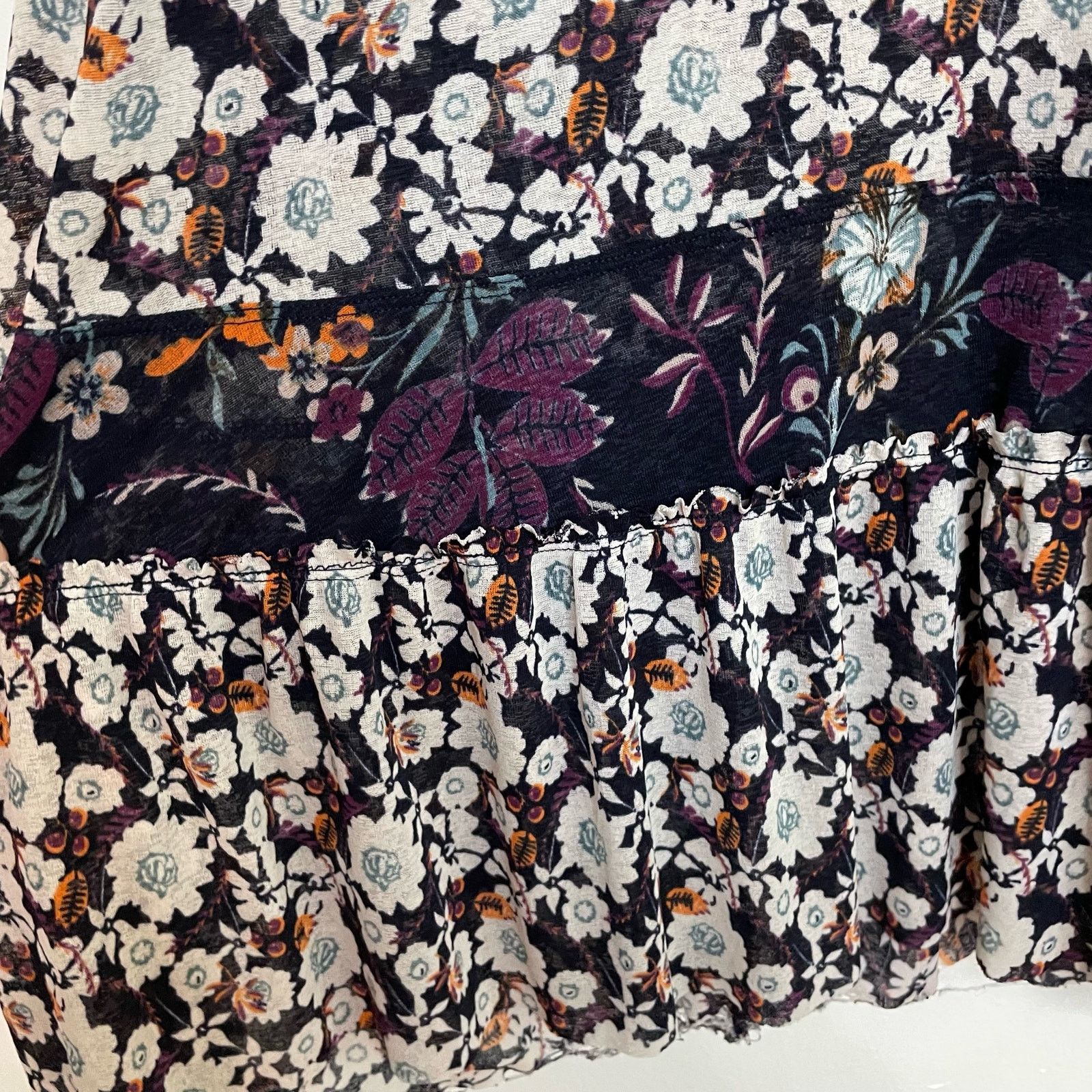 Free People Free People Isabelle Tunic XS Floral Vneck Long Sleeve Sheer Size XS / US 0-2 / IT 36-38 - 3 Thumbnail