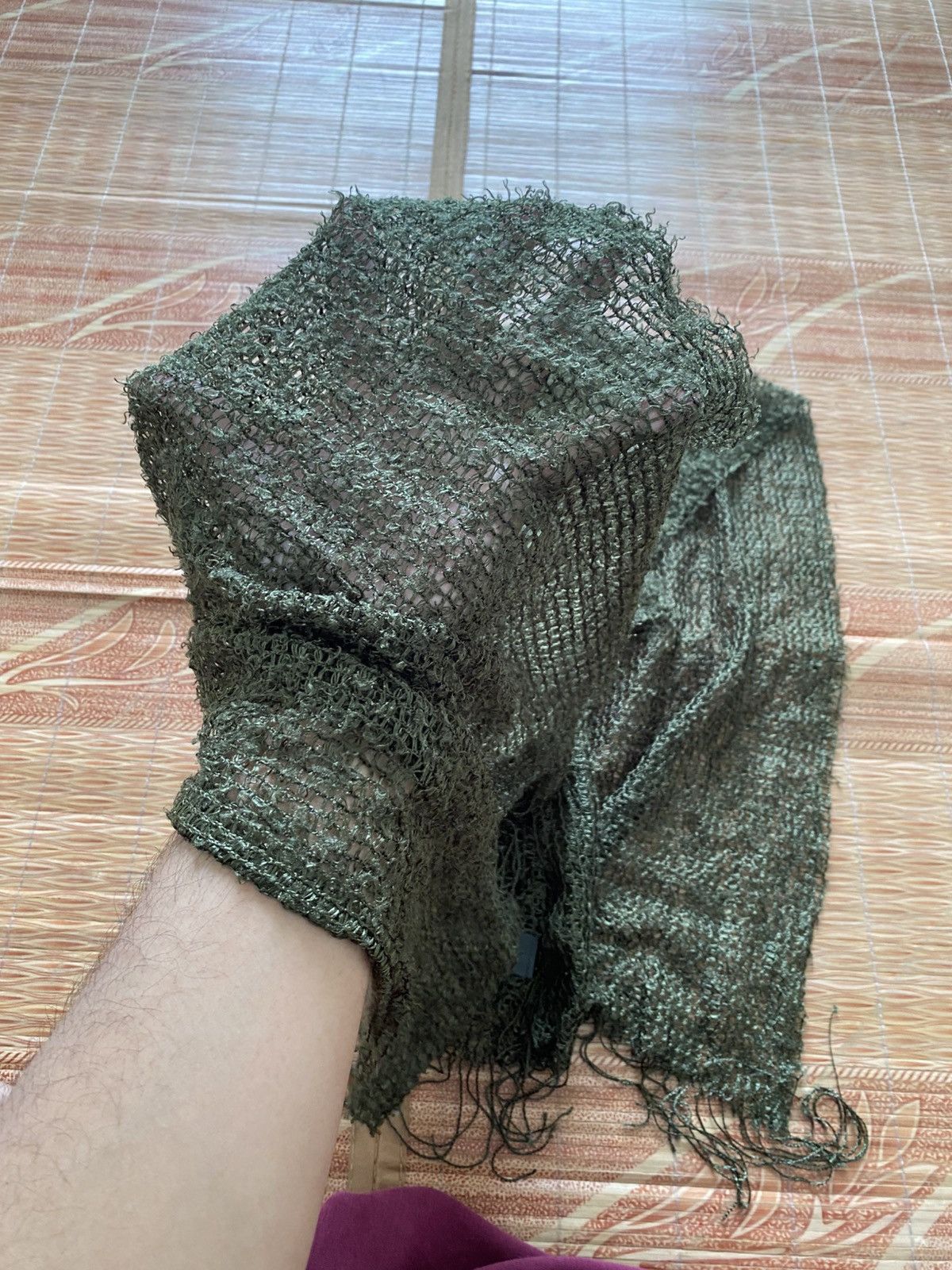 GOSTAR DE FUGA Japanese Anastasia Knitted Green Mesh Scarf Kmrii Fuga Size ONE SIZE - 5 Thumbnail