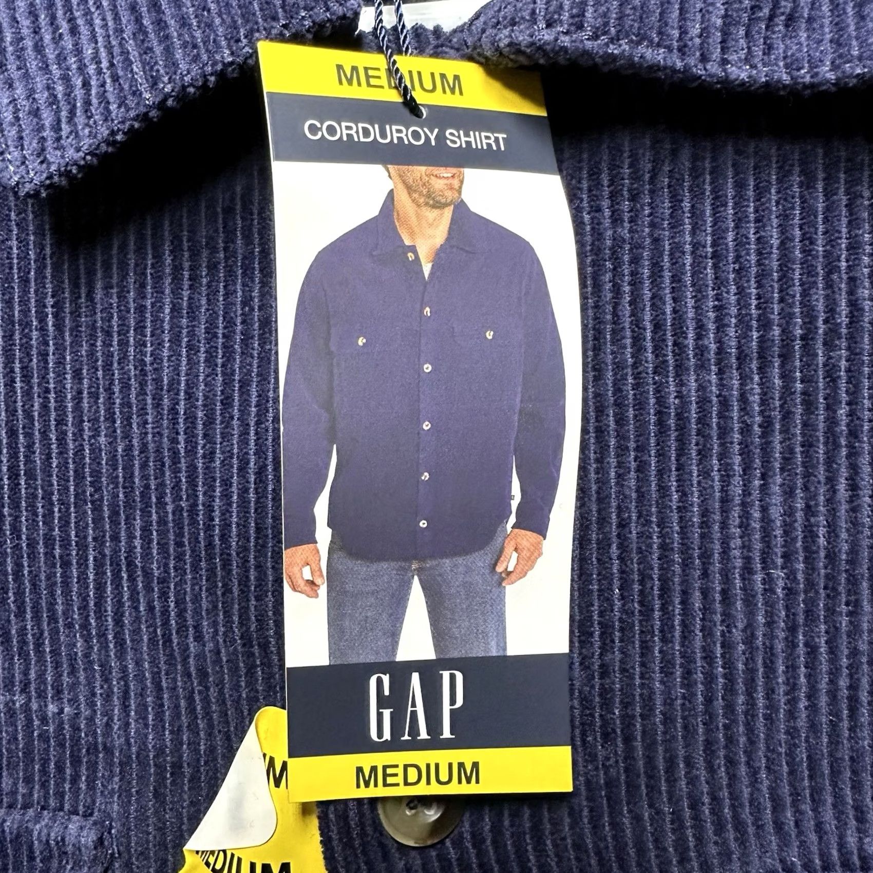 Gap GAP Shirt Mens Medium Eclipse Blue Corduroy Button Up Long Sleeve NWT Size US M / EU 48-50 / 2 - 4 Thumbnail