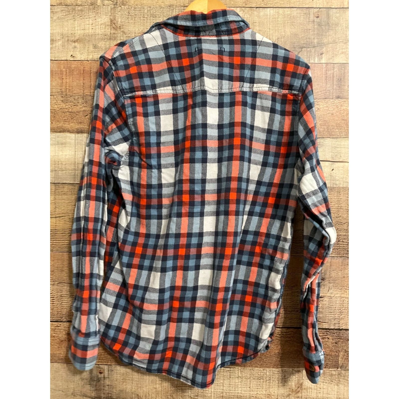 The North Face VINTAGE THE NORTH FACE Men's Flannel Shirt Orange Blue Long Sleeve Medium Plaid Button-Up Shirt Mens Size US M / EU 48-50 / 2 - 2 Thumbnail