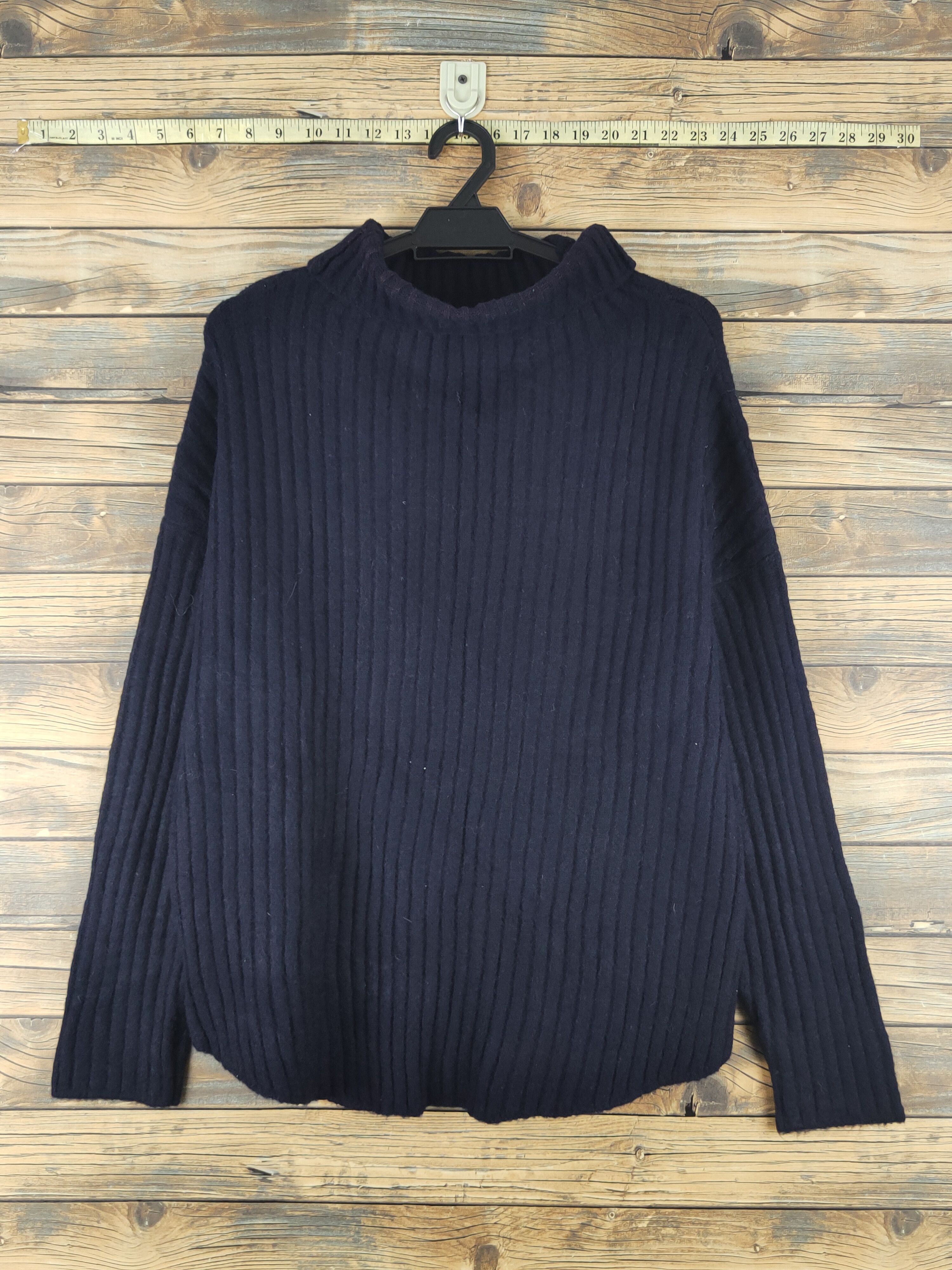 Aran Isles Knitwear × Japanese Brand × Vintage Urs Navy Knitwear Sweatshirts #W1219 Size L / US 10 / IT 46 - 7 Thumbnail