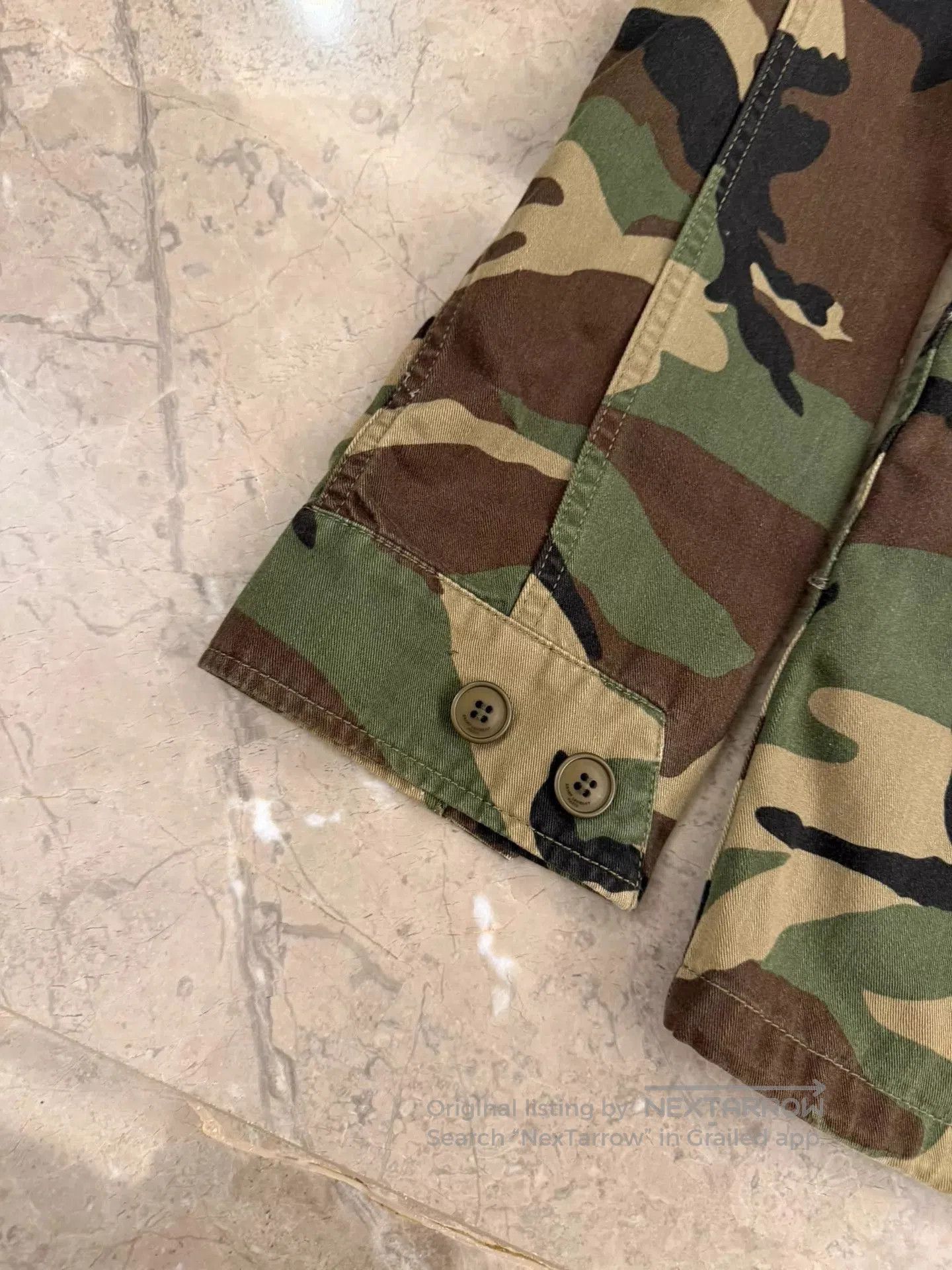 Saint Laurent Paris Camouflage Jacket with 'LOVE' Embroidered Back Patch. Size US S / EU 44-46 / 1 - 7 Thumbnail