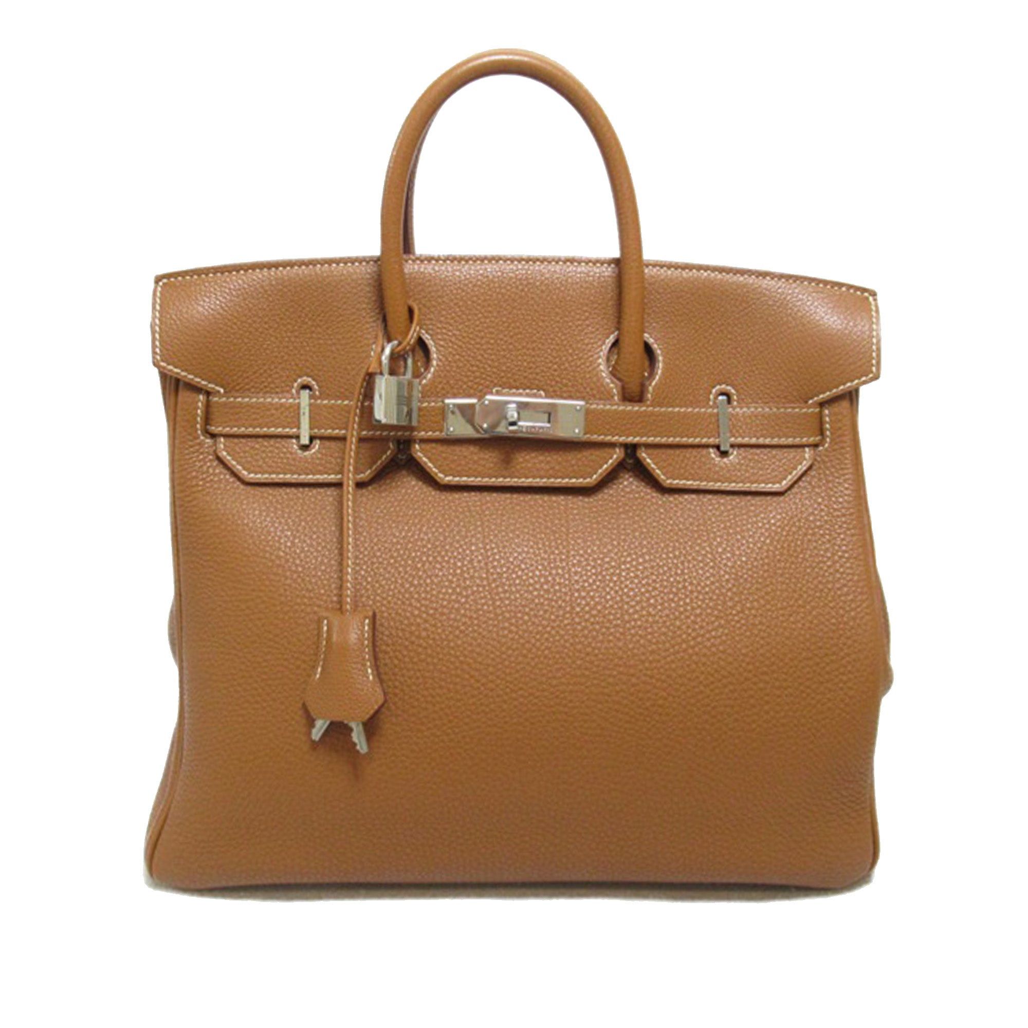 image of Hermes Togo Hac Birkin Retourne 32 Handbag in Brown, Women's