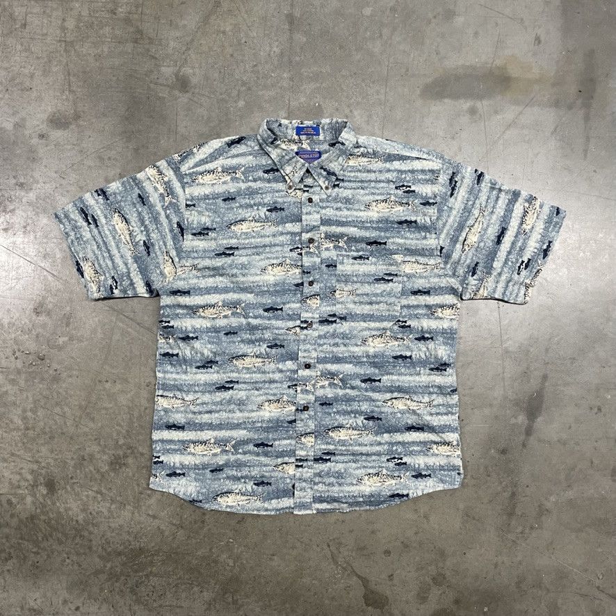 Pendleton Vintage Pendleton Fishing Patterned Button Up Shirt 90s Size US XL / EU 56 / 4 - 1 Thumbnail