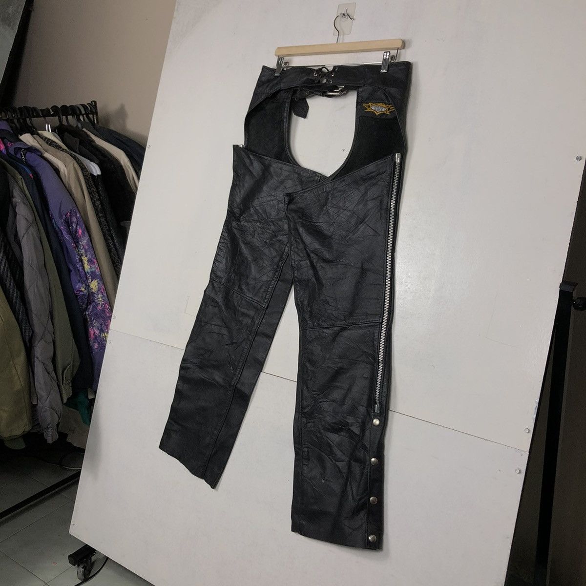 Genuine Leather × Vintage 📌VINTAGE COW BOY RIDER LEATHER RACING UNIVERSAL RIDER USA Size US 32 / EU 48 - 13 Thumbnail