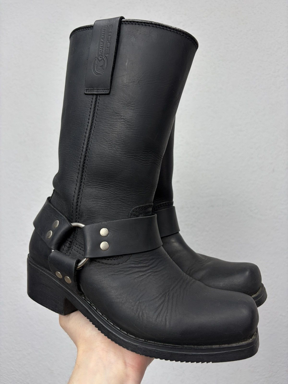 If Six Was Nine Vintage Italian AS 98 Rick Owens Style Leather Biker Boots Size US 7 / IT 37 - 8 Thumbnail