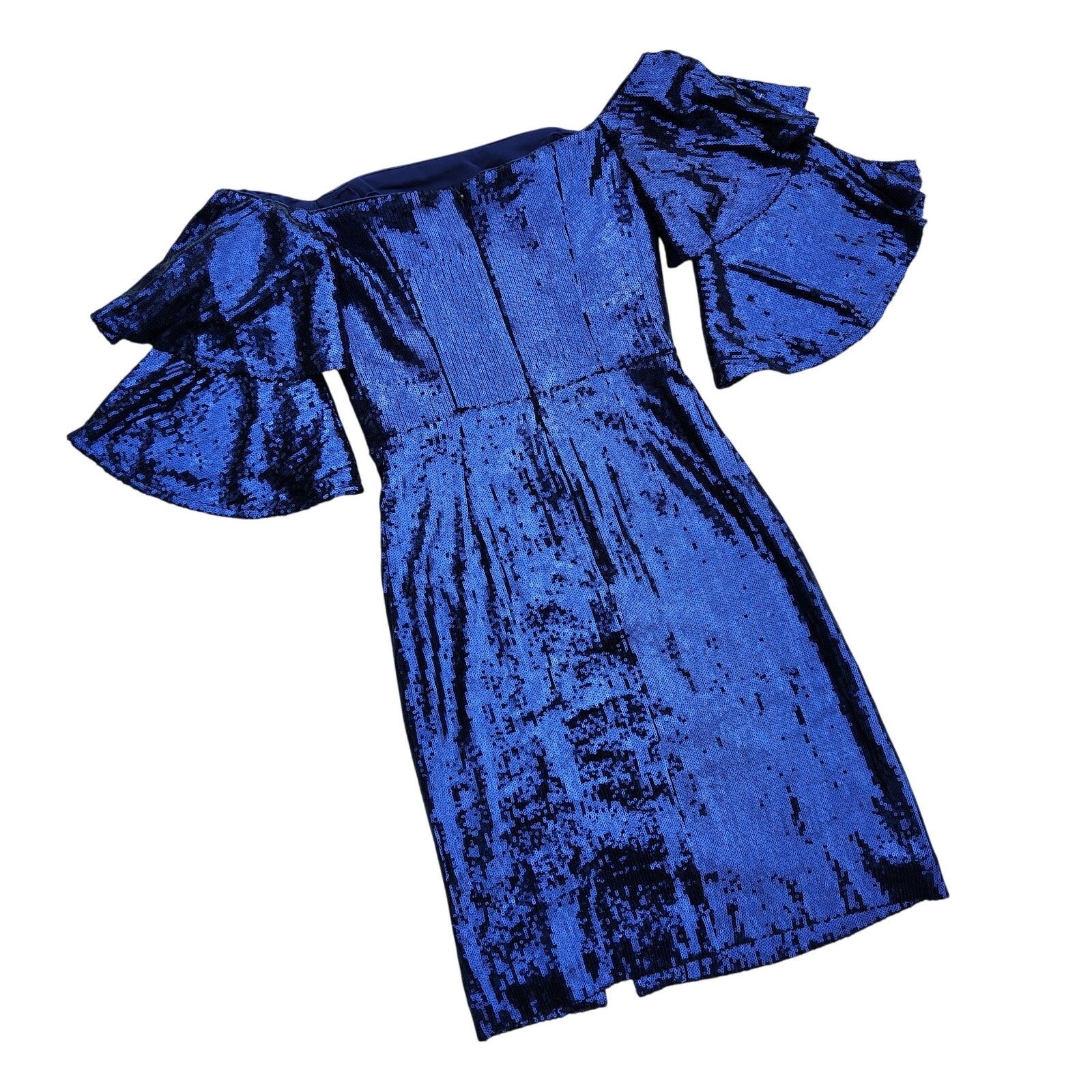 Nicole Miller Women Blue Party Cocktail Mini Dress Size 2