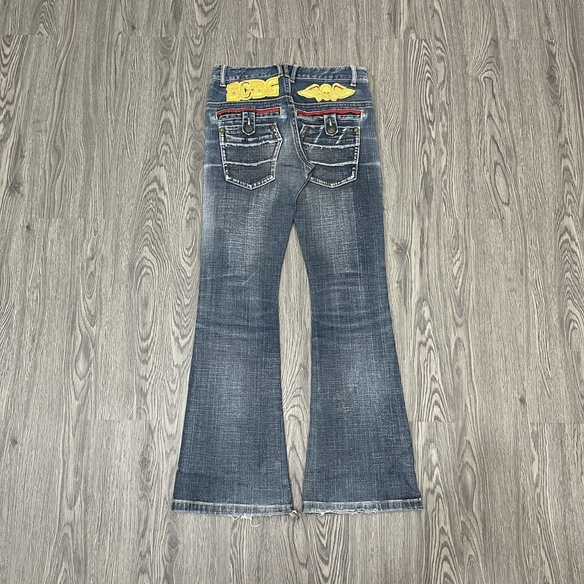 If Six Was Nine B.C.B.G - Flared Denim Fadding with Patch Skull Lgb Style Size US 26 / EU 42 - 10 Thumbnail