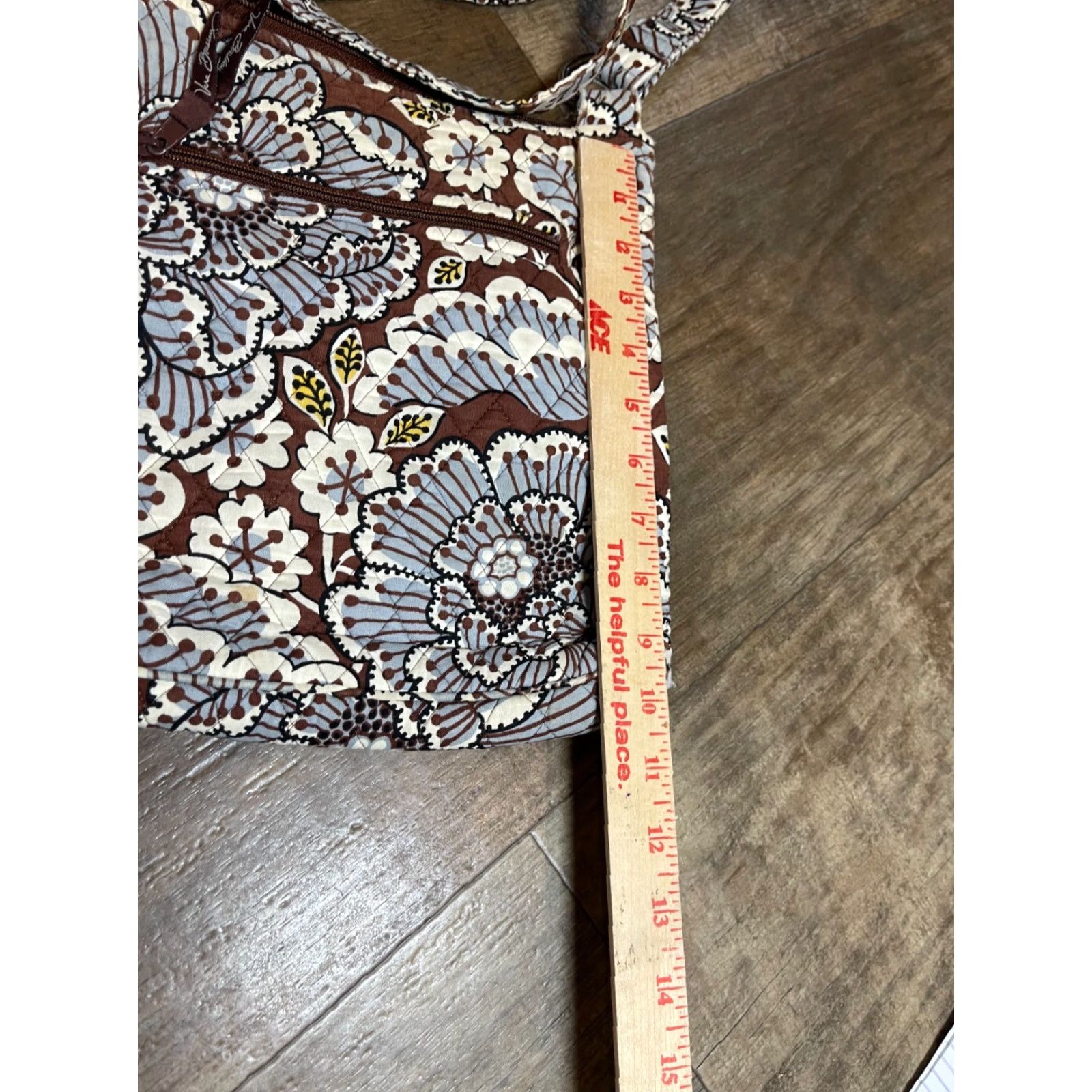 Vera Bradley Vera Bradley Purse Brown Floral Colorful Pattern Large Exterior Brown Purse Size ONE SIZE - 2 Thumbnail