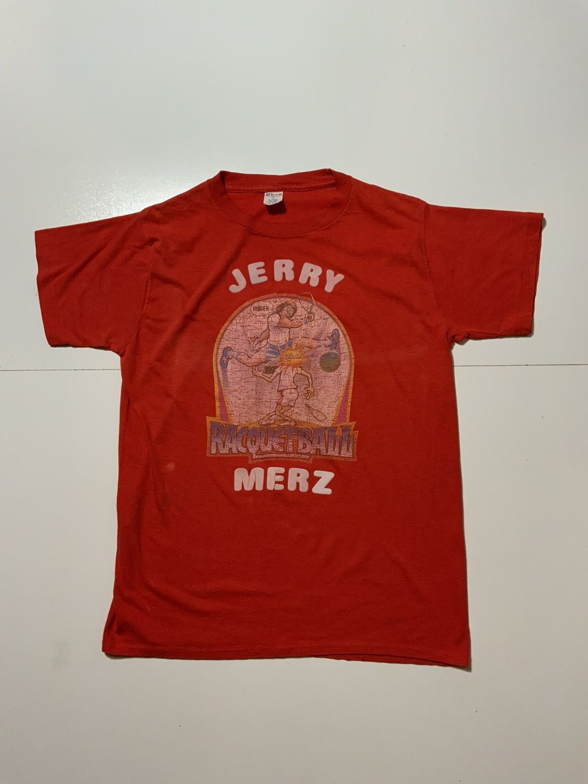 Vintage VTG 70s 80s Ched Knits Racquetball Single Stitch T-Shirt Size US L / EU 52-54 / 3 - 1 Thumbnail