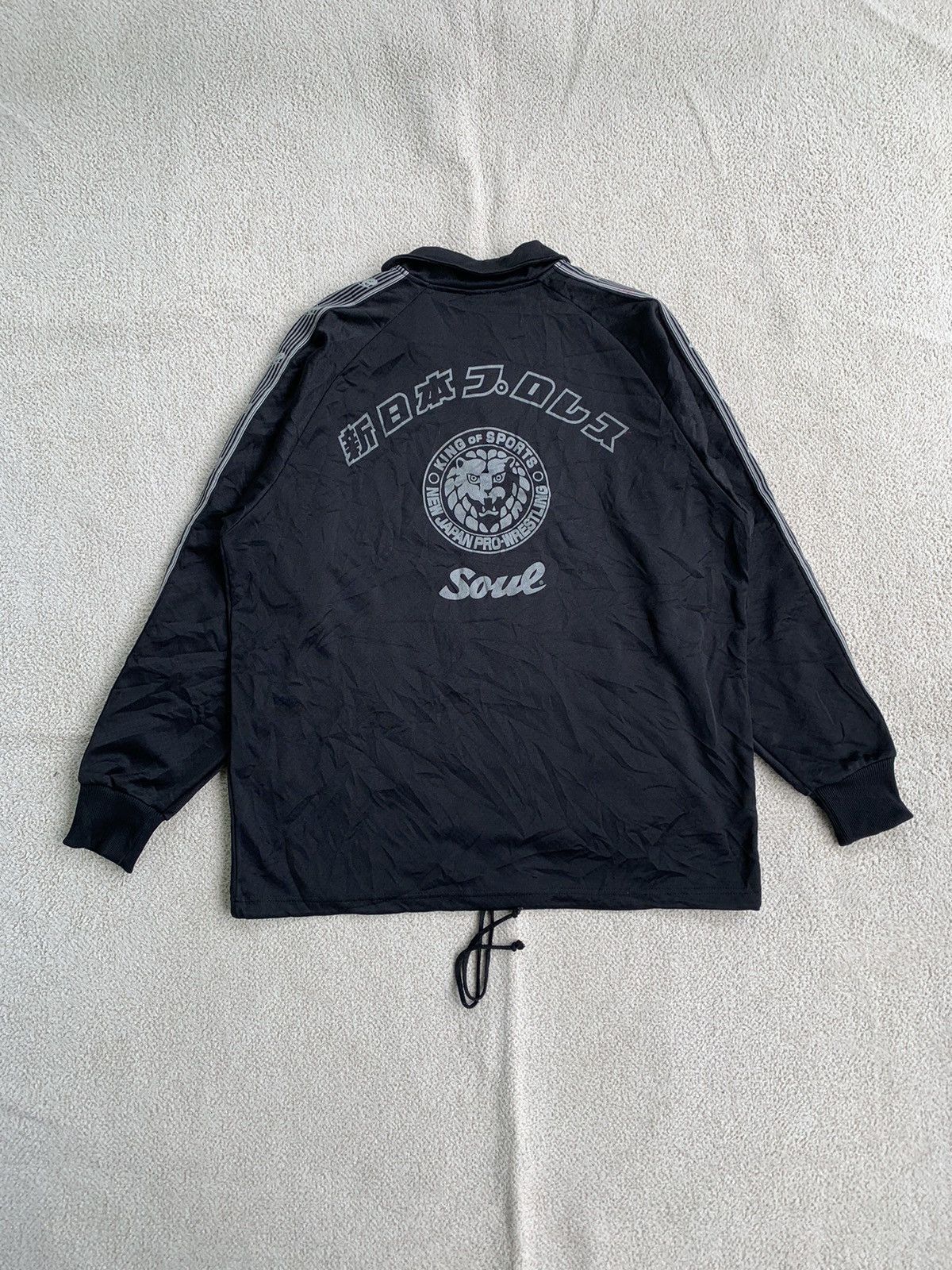 Japanese Brand × Vintage Vtg NEW JAPAN PRO-WRESTLING Zip Up Sweater Spell Out Size US L / EU 52-54 / 3 - 2 Thumbnail