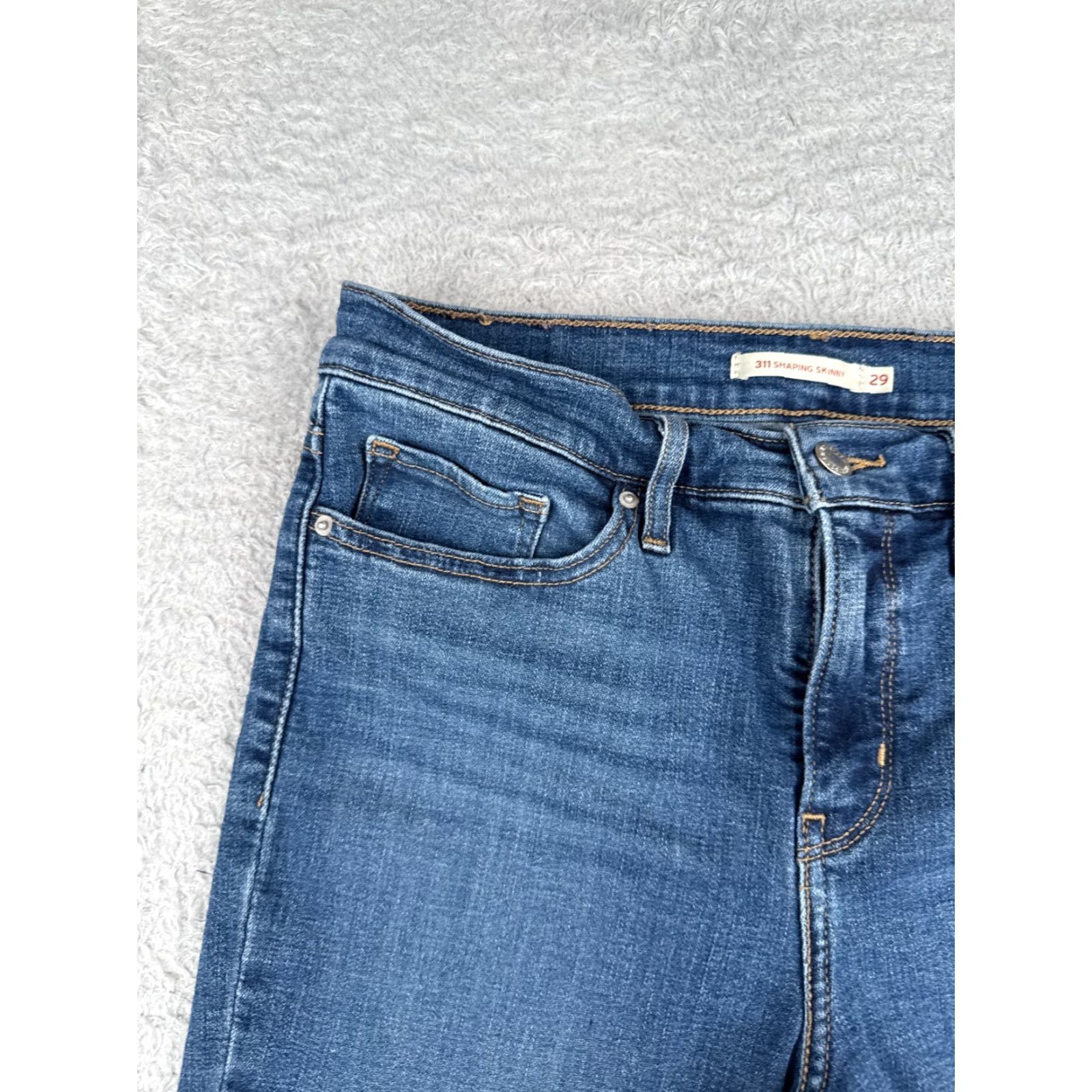 Levi's Levi's Shorts Women 29 Blue Cut Off 514 Medium Wash Cotton Blend Zip Fly 29x7 Size 29" - 4 Thumbnail