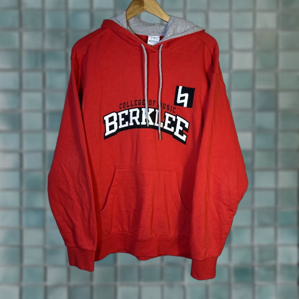 Champion Champion Hoodie Mens Large Red Berkelee College Of Music Pullover Sweatshirt Size US L / EU 52-54 / 3 - 1 Thumbnail