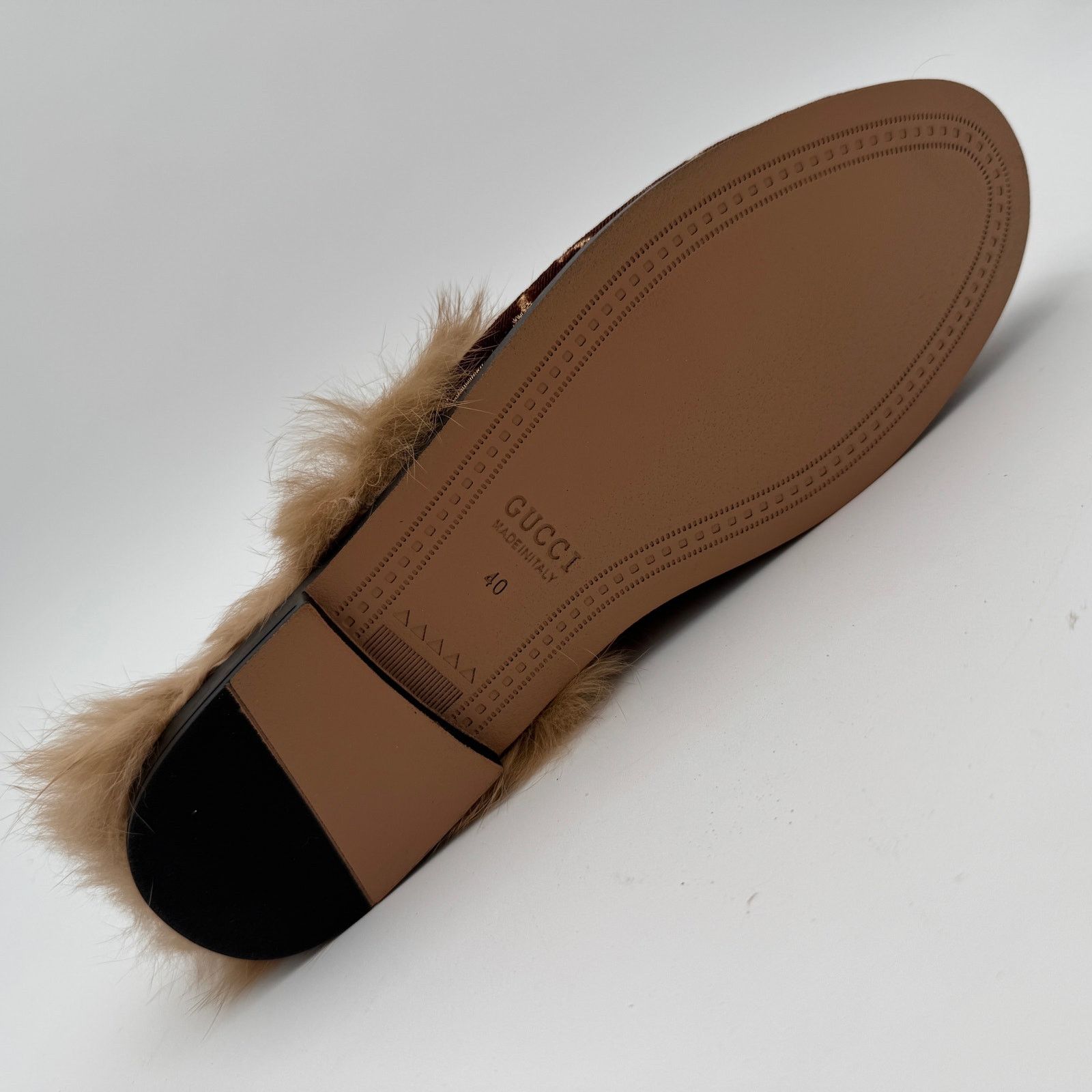 Gucci 40 Gucci Princetown Velvet GG Slipper Lamb Mules RIGHT ONLY Size US 9.5 / IT 39.5 - 4 Thumbnail