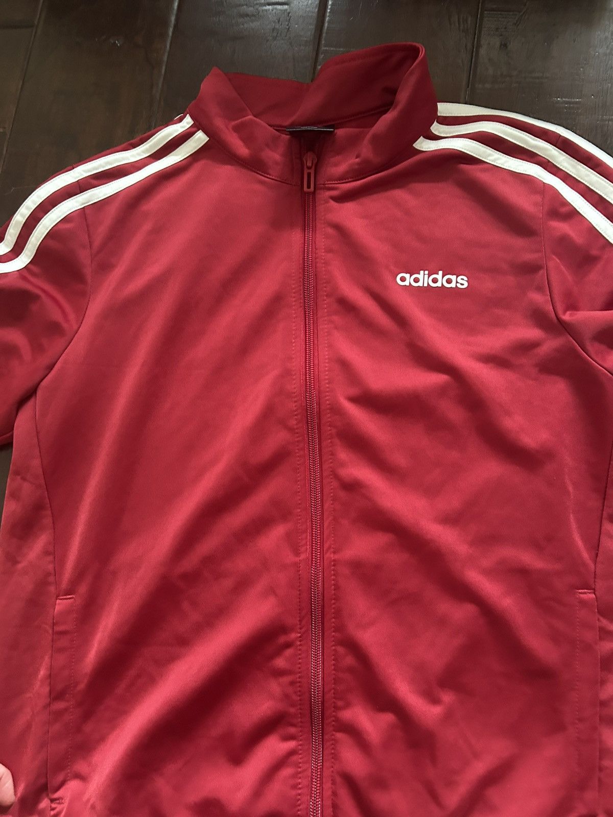 Adidas Y2K Stylish Adidas Track Coat Red and White Size US M / EU 48-50 / 2 - 3 Thumbnail