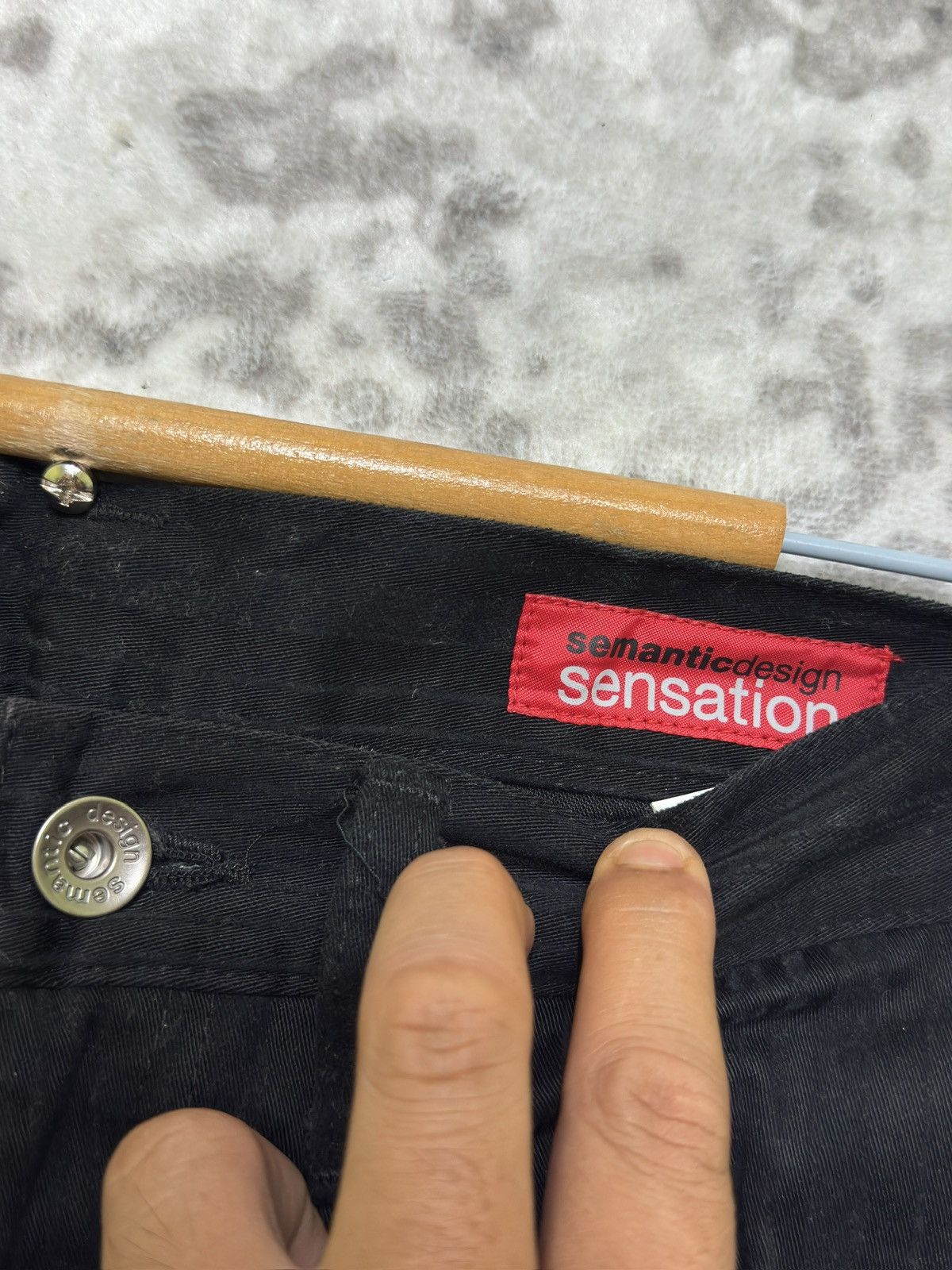 Japanese Brand Flare Semantic Design Pinstripes Zipper Pocket Denim Pant Size US 27 - 8 Thumbnail