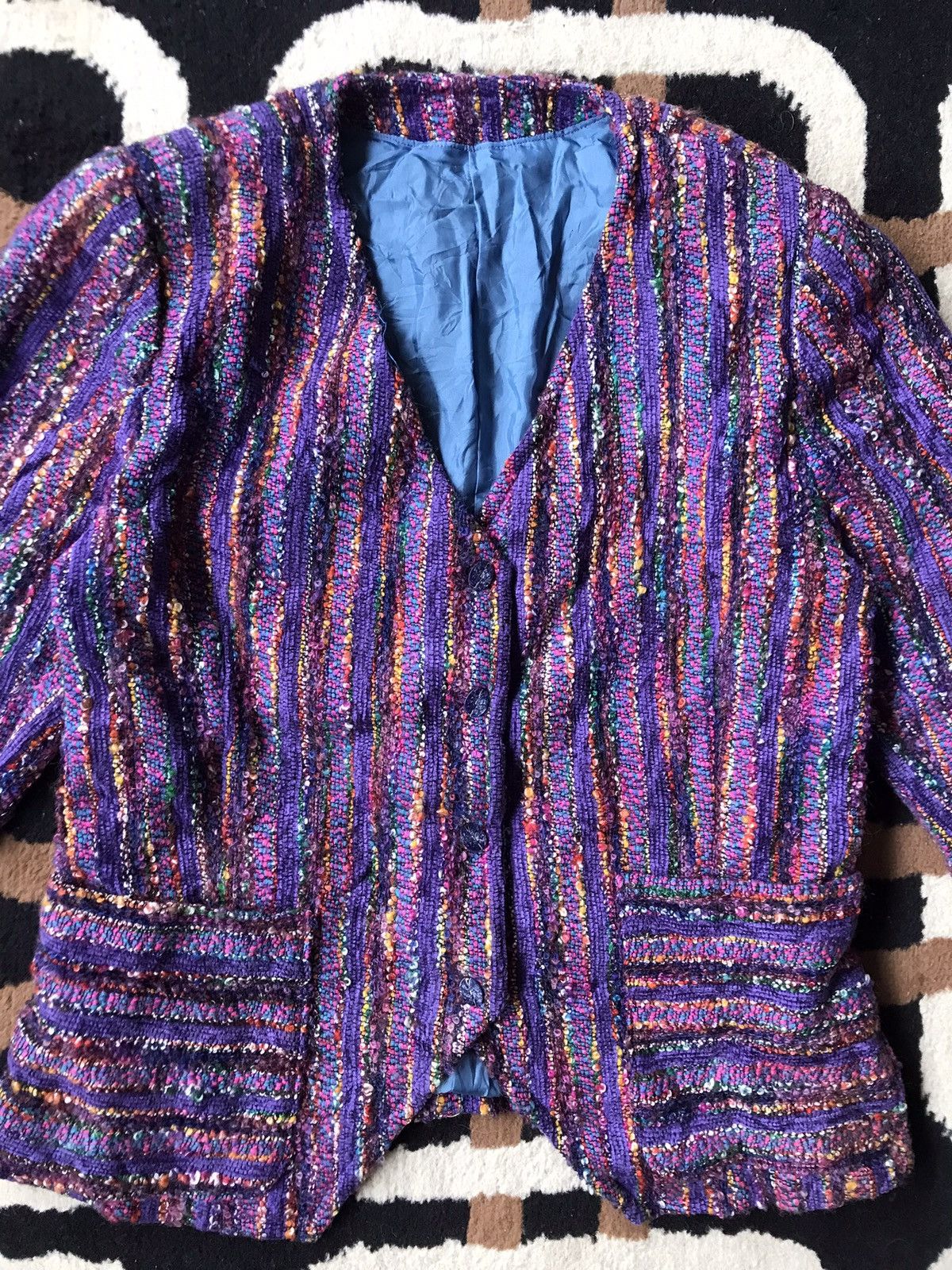 Japanese Brand × Vintage VTG Rainbow Stripe Blazer for Women Size M / US 6-8 / IT 42-44 - 5 Thumbnail