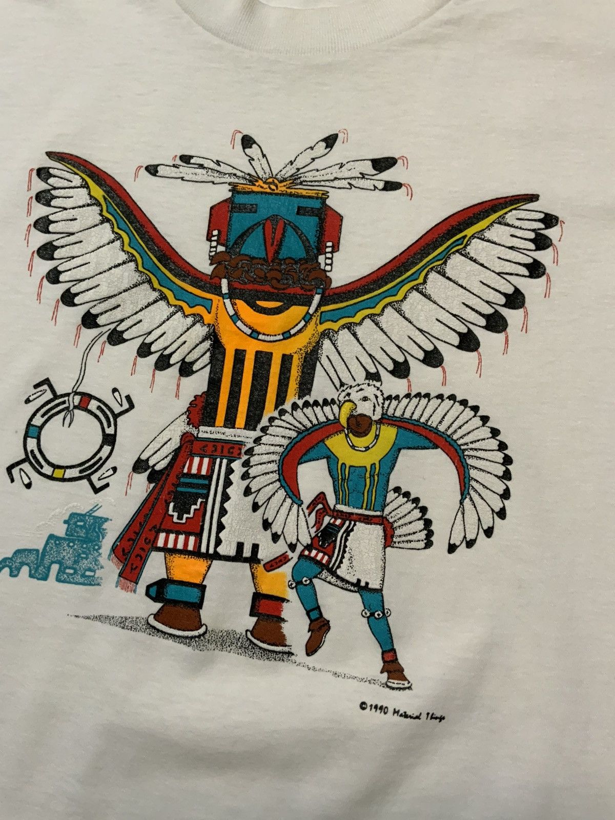 Vintage VTG 1990 Native American Spiritual Single Stitch T-Shirt Size US XL / EU 56 / 4 - 1 Thumbnail